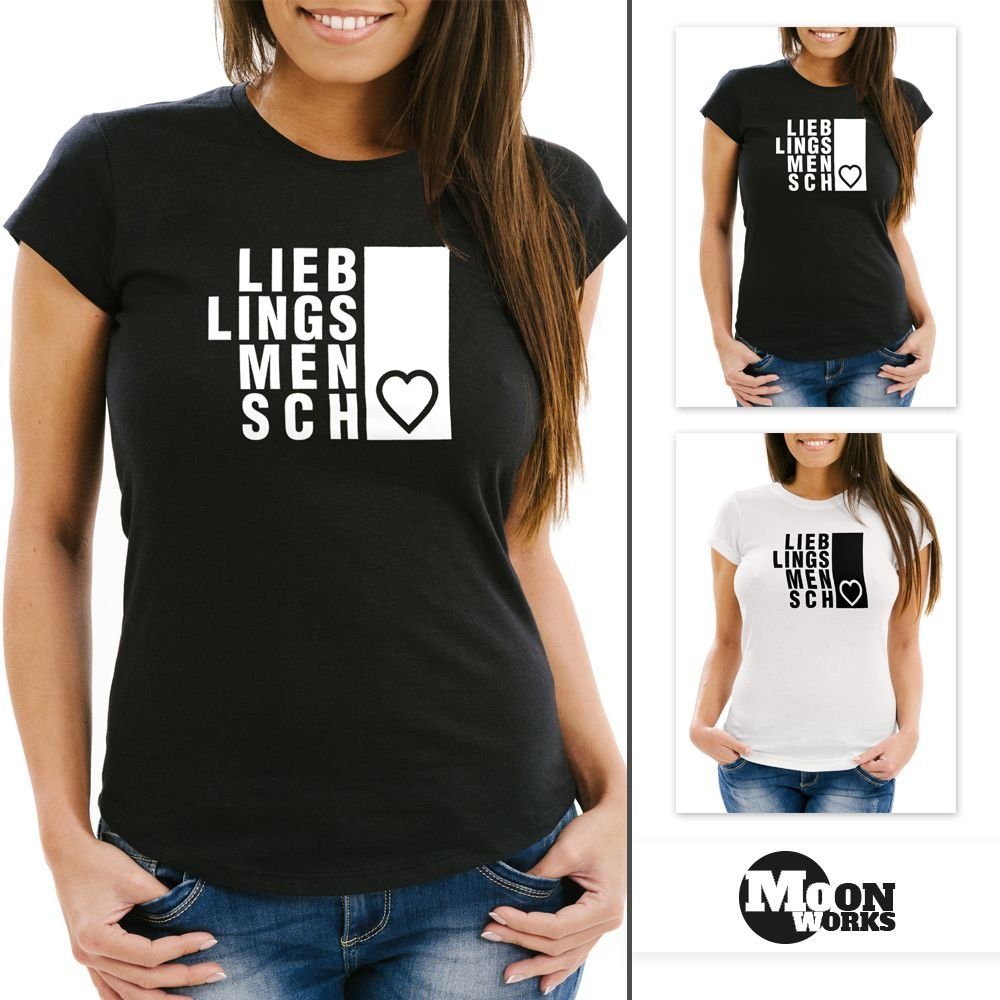 MoonWorks Print-Shirt Damen T-Shirt Lieblingsmensch Geschenk Freundschaft P günstig online kaufen