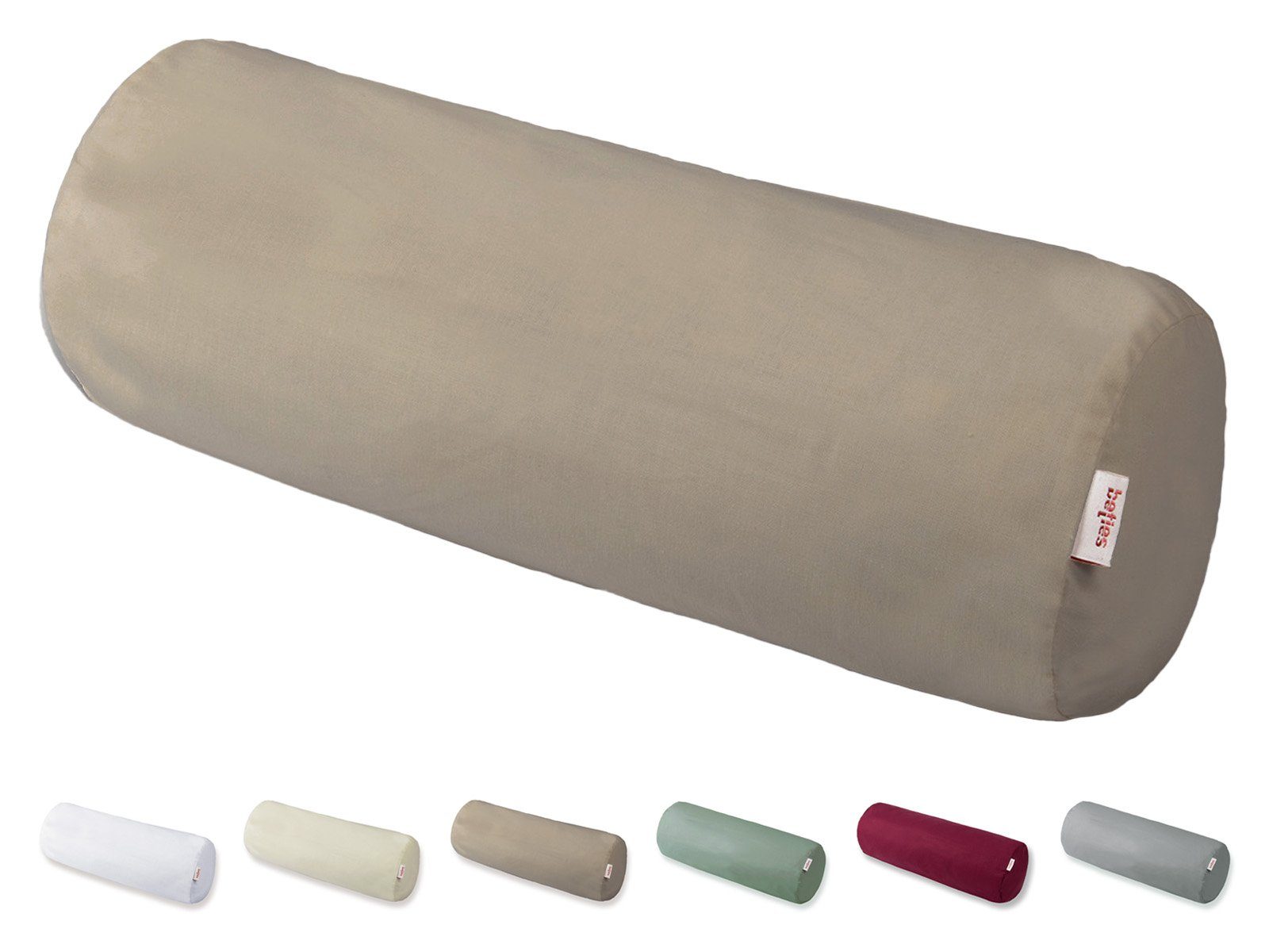 beties Nackenrollenbezug BasicSoft, (1 Stück), 100% Baumwolle Nackenrollenhülle ca. 15x40 cm mit Reißverschluss