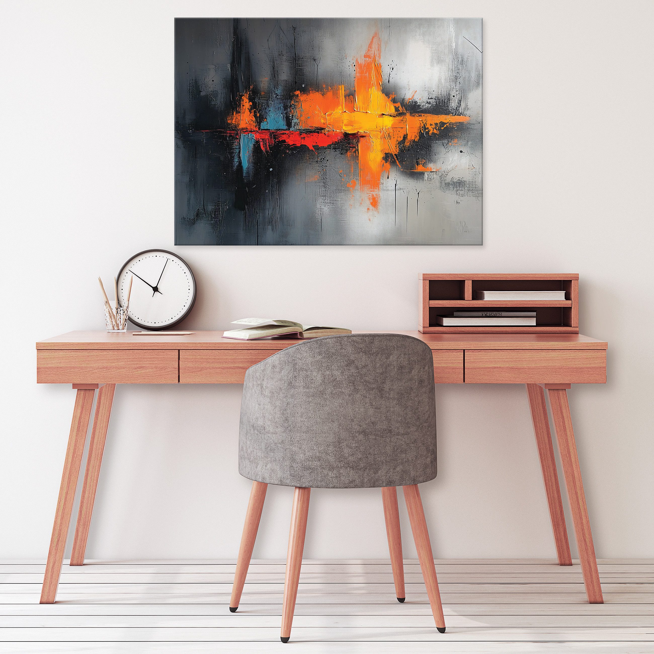 Wallarena Leinwandbild Abstrakt Grau Leinwand Bilder günstig online kaufen