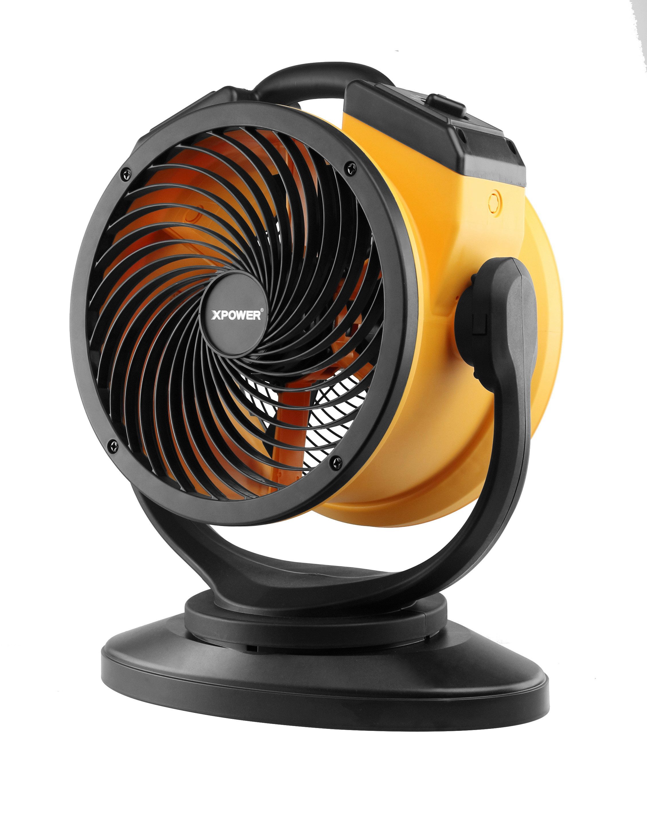 XPOWER Tischventilator Luftumwälz Utility Lüfter Elektro Ventilator Laufradventilator, 64W, 900CFM, 56°-Schwingfunktion & 4 Geschwindigkeiten, 37.5x21x48.3cm