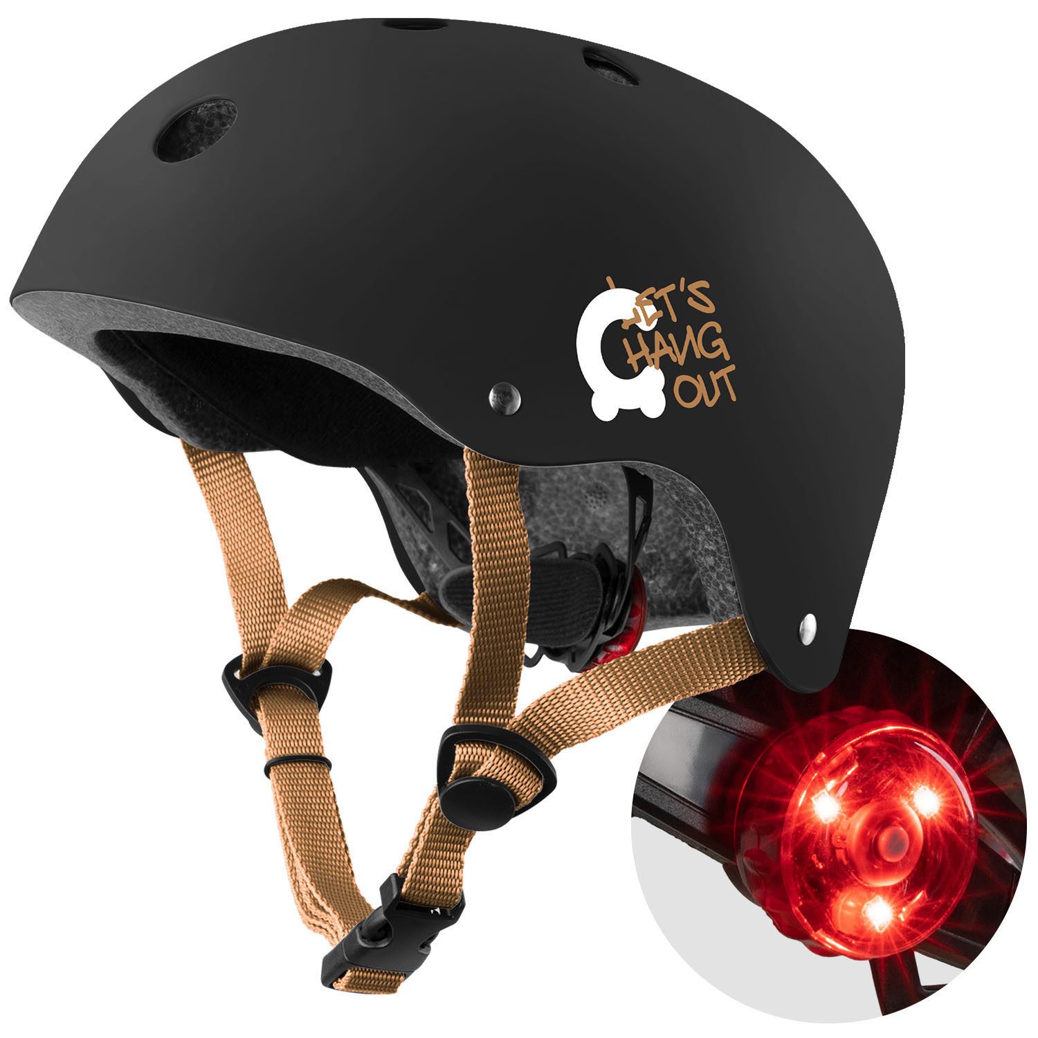 Cariboo Kinderhelm CARIBOO LED-Licht verstellbar 48-52cm EN1078