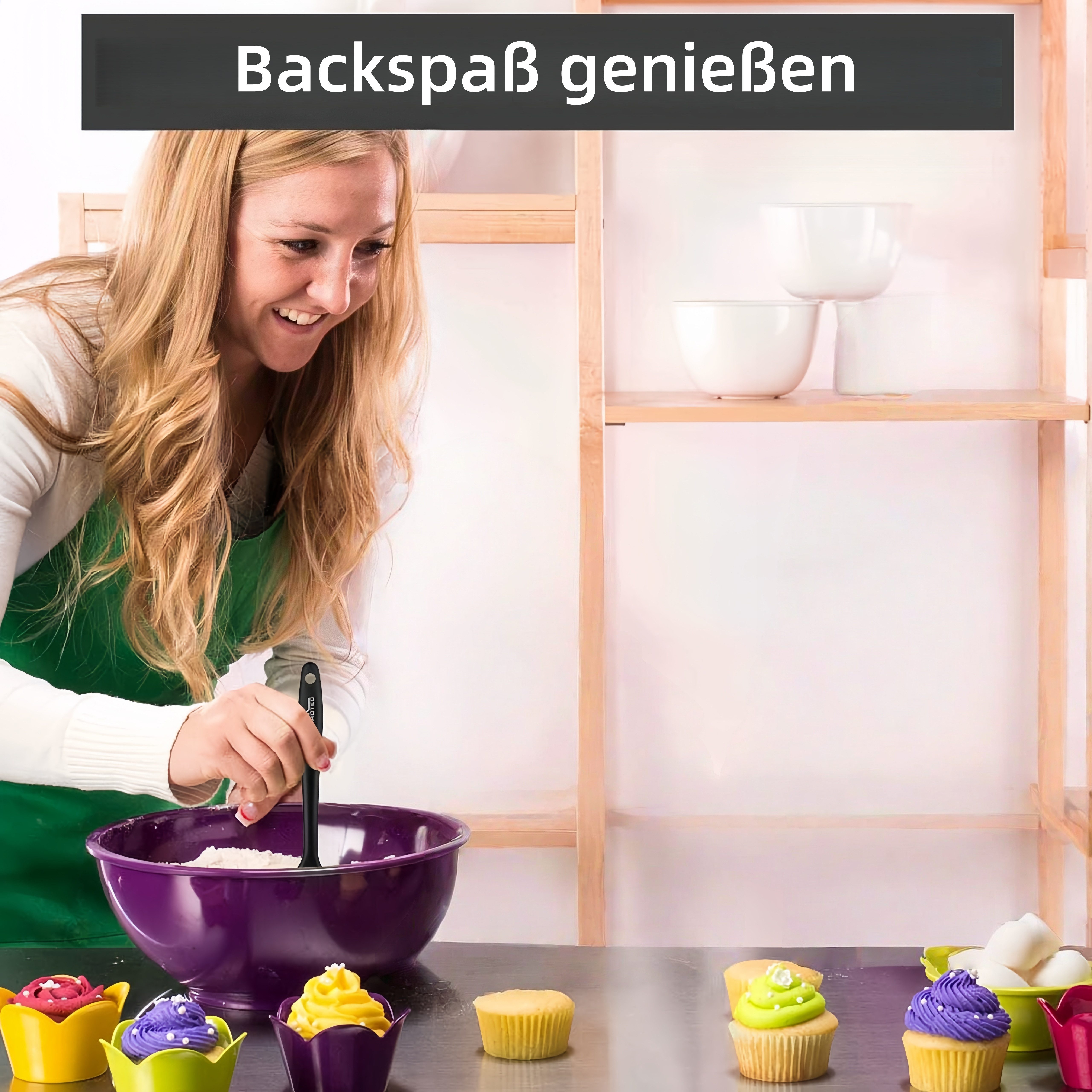 FOUORTUNATE-BEE Teigschaber 6er Set Silikonspatel für Küche, Backen und Kochen, Vielseitige Teigschaber zum Rühren, Backen und Zubereiten – Bild 5 von 5