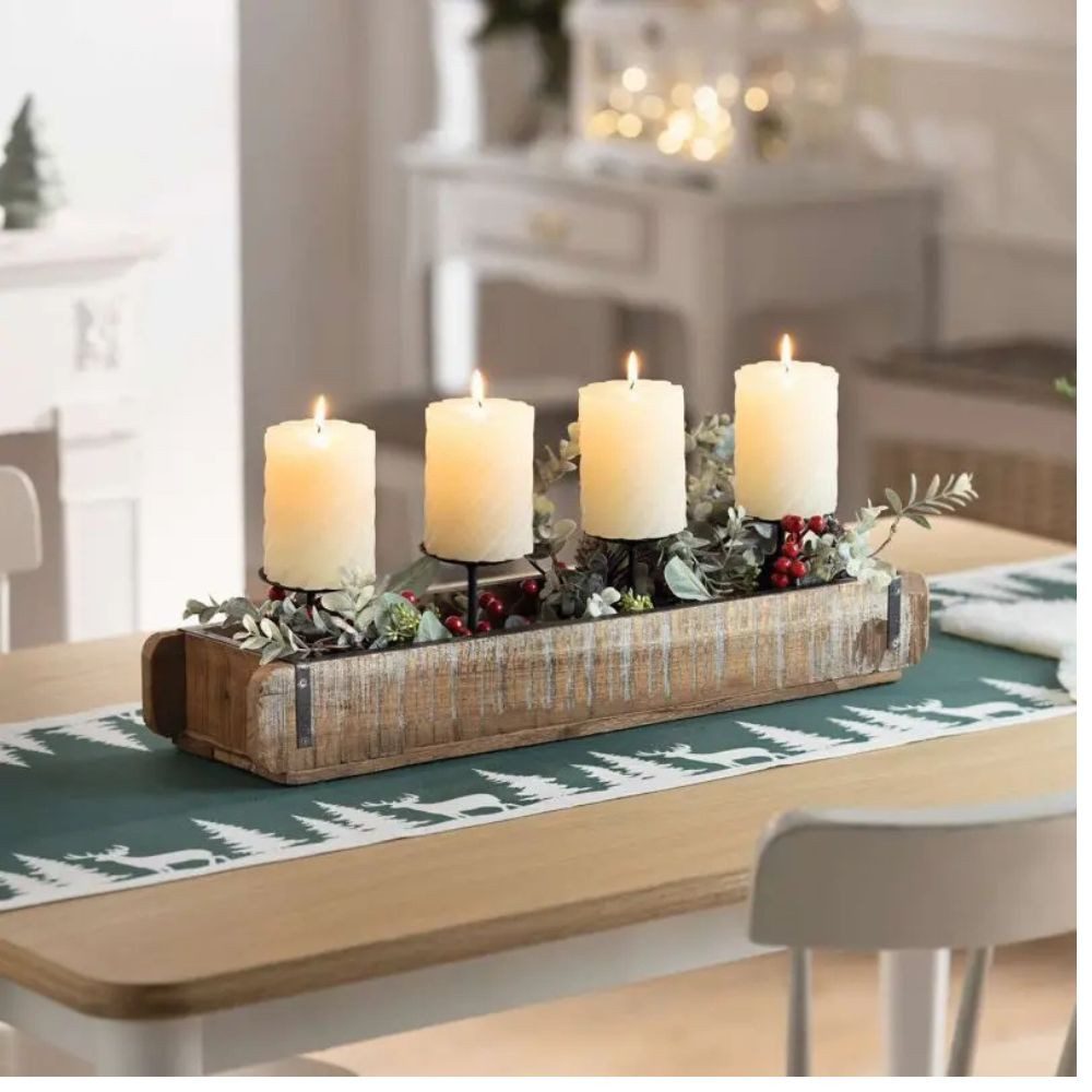 Home-trends24.de Kerzenhalter Board Holz Ziegelform für günstig online kaufen