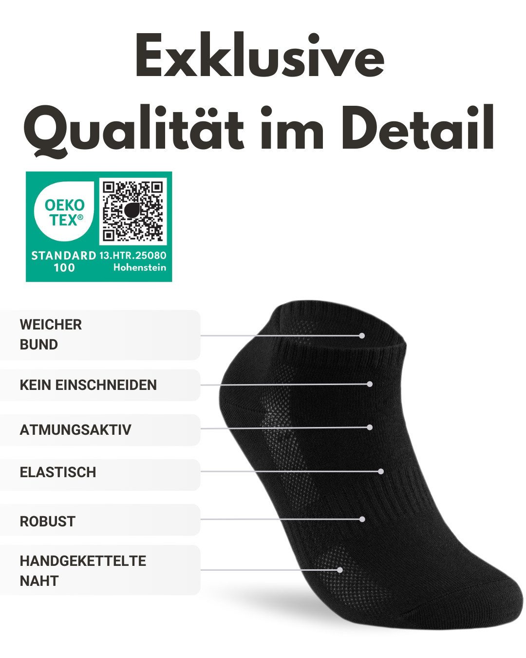 sockenkauf24 Sneakersocken 10 Paar Sneaker Socken Herren Damen Sportsocken Baumwolle (10-Paar) Atmungsaktiv mit Mesh-Streifen