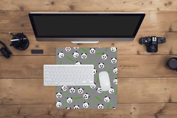 MuchoWow Gaming Mauspad Panda - Bambus - Entwurf (1-St), Mousepad mit Rutschfester Unterseite, Gaming, 40x40 cm, XXL, Großes