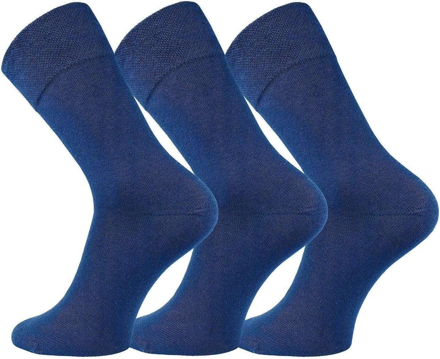 FussFreunde Basicsocken 6 Paar Baumwoll-Socken mit breitem Komfort Piqué-Bund Jeans