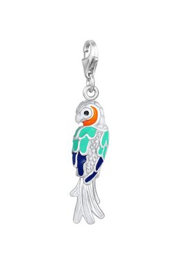 Nenalina Charm-Einhänger Papagei Vogel Kristalle 925 Silber