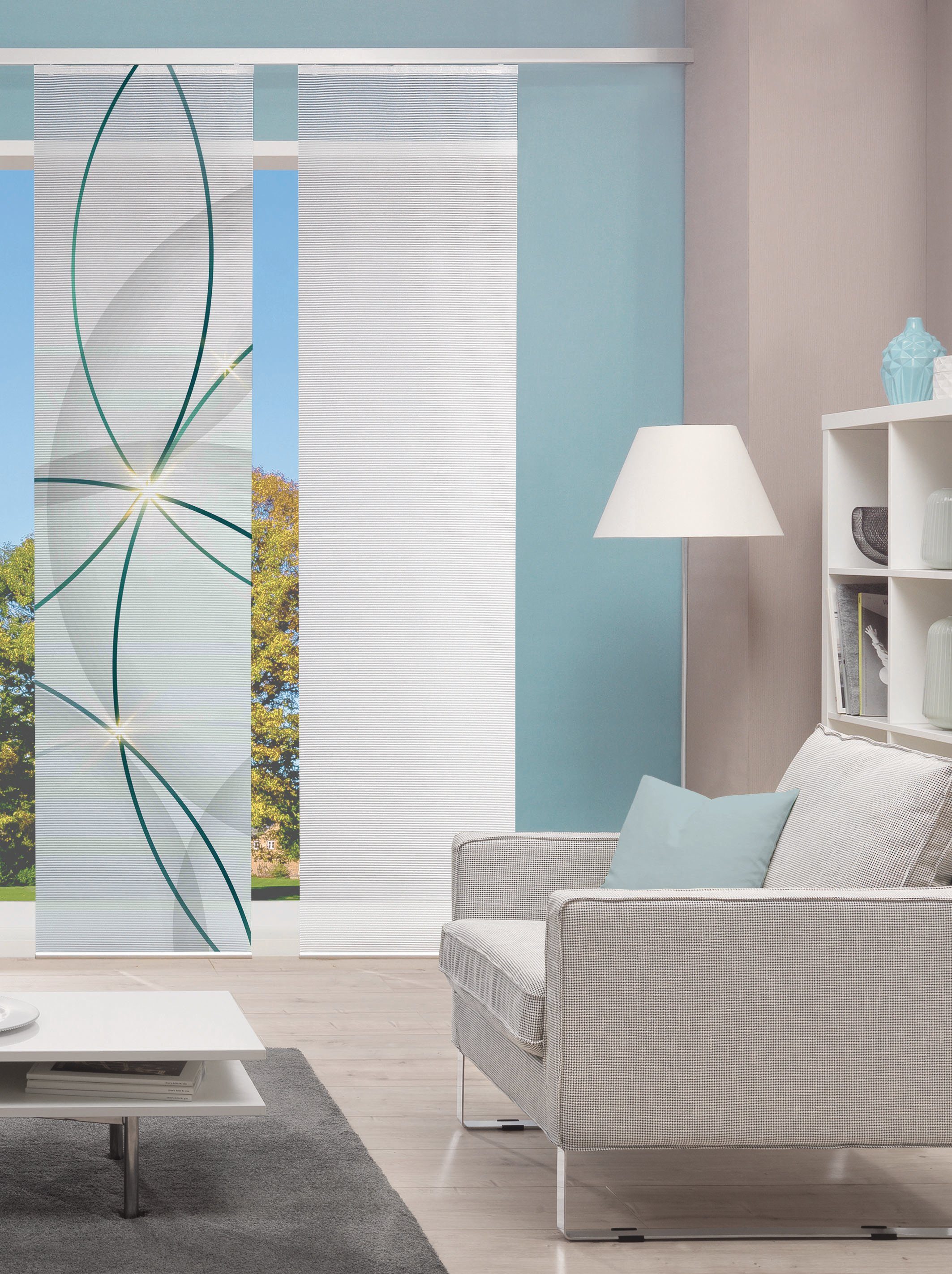 Vision S Schiebegardine SCHIEBEVORHANG DIGITALDRUCK BAMBUS-OPTIK 'BLINKI' ( günstig online kaufen