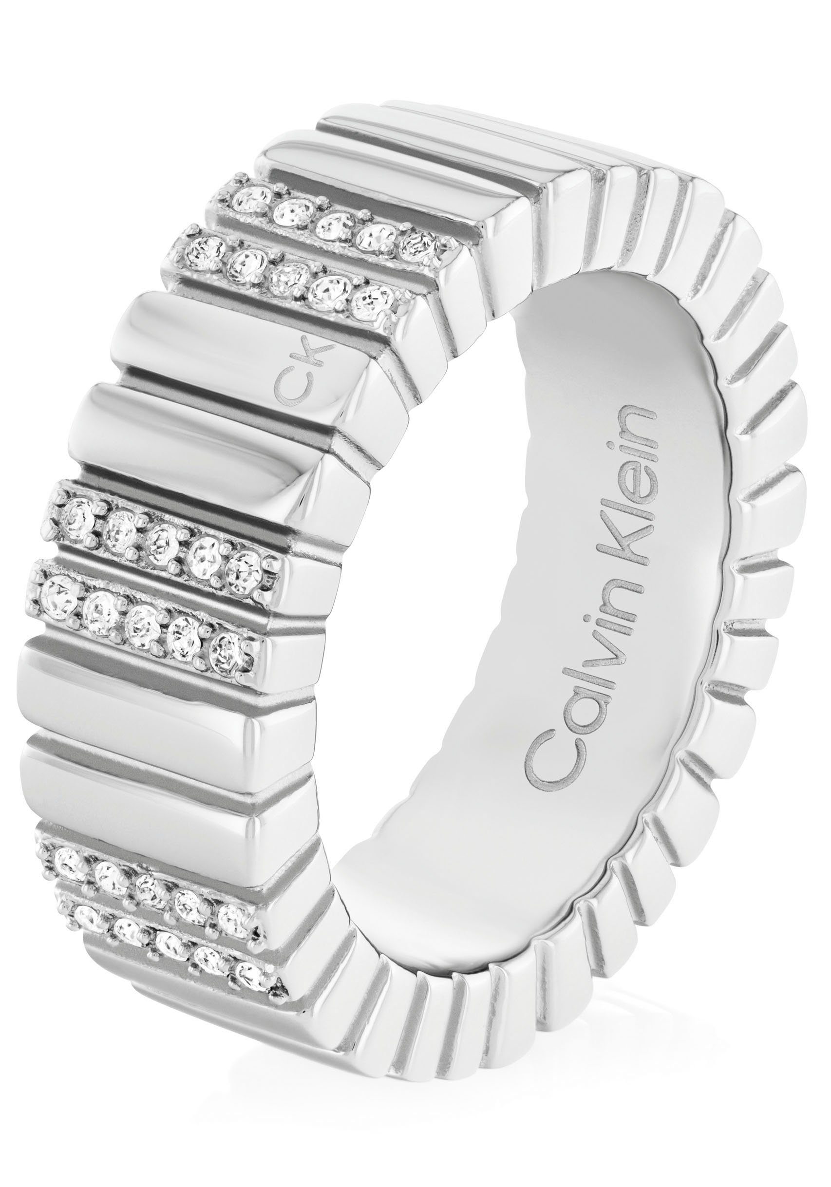 Calvin Klein Fingerring Schmuck Edelstahl Fingerring Damenring TIMELESS, mit Glasstein