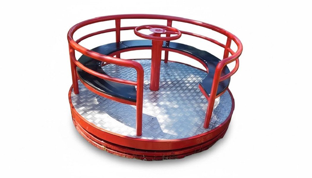 JVmoebel Klettergerüst Kinderkarussell aus Holz mit Drehplatte und Ringelreiten, (1-St), Made in Europa