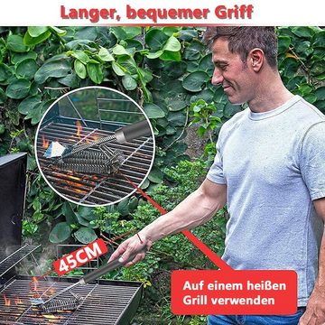 zggzerg Grillbürste Grillbürste, Grill Reinigungsbürste mit Extra Langer Edelstahl