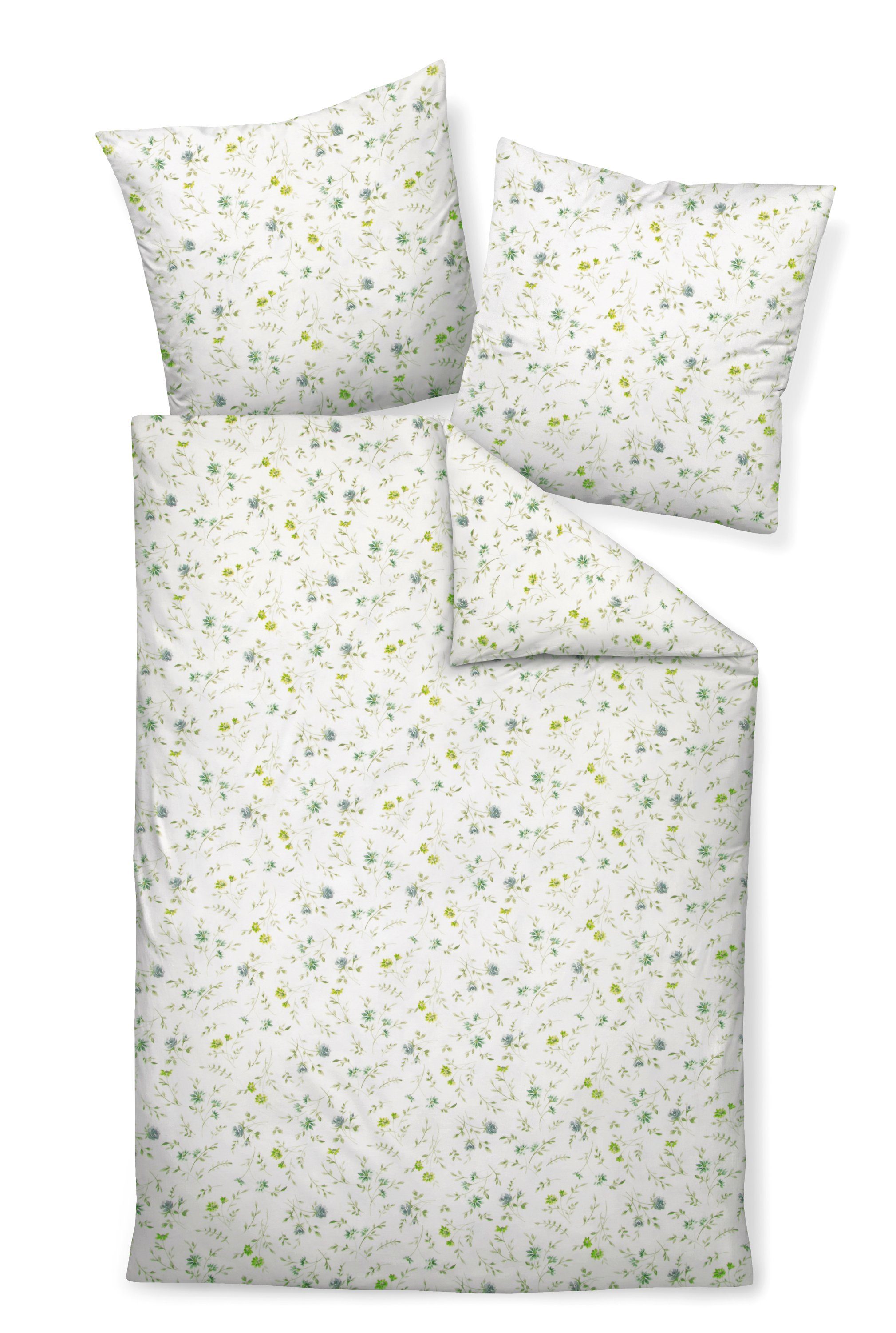 Traumschloss Bettwäsche Premium Baumwolle, Flanell, 2 teilig, Blumen, miner günstig online kaufen