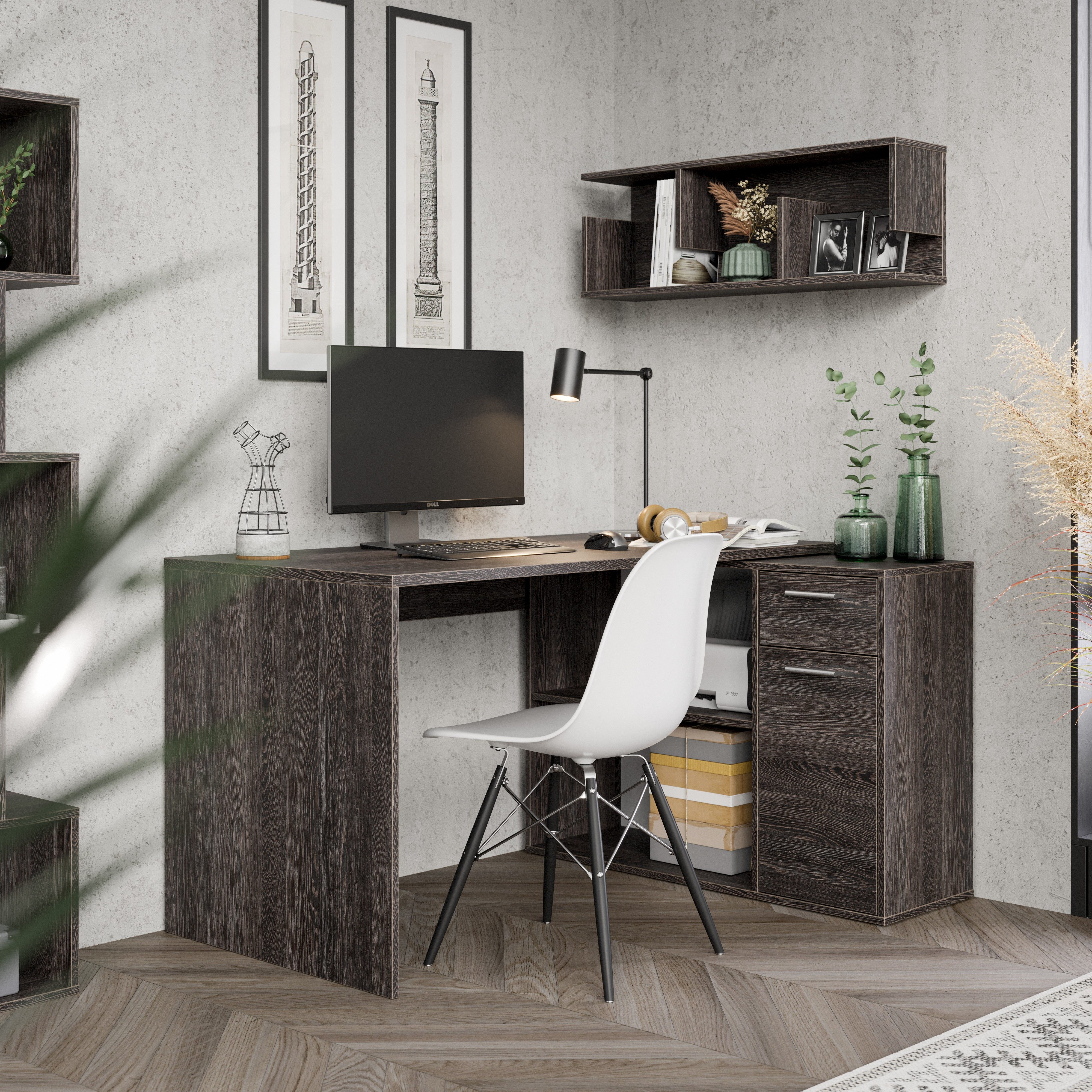 RICOO Eckschreibtisch WM083-VW (1-St), Schreibtisch Bürotisch Ecke für Kinder & Erwachsene klein in L Form – Bild 5 von 5