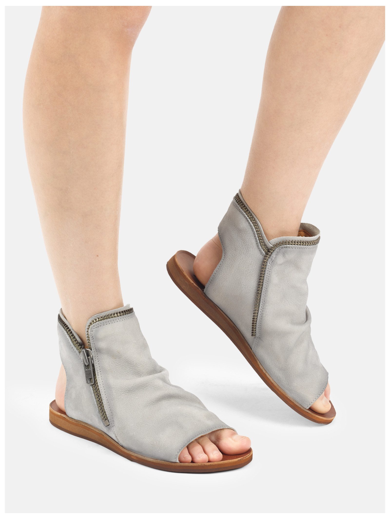 Felmini Wide Fit Sandalen Leder Schaftsandalette