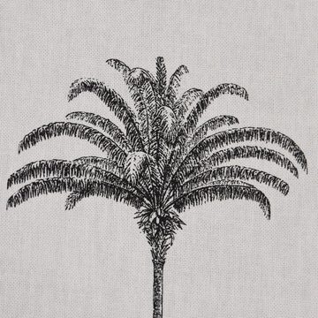 Vorhang SCHÖNER LEBEN. Vorhang Palmen Botanik Tropical ecru schwarz 245cm, SCHÖNER LEBEN., Ösen (1 St), blickdicht, Baumwolle, handmade, made in Germany, vorgewaschen