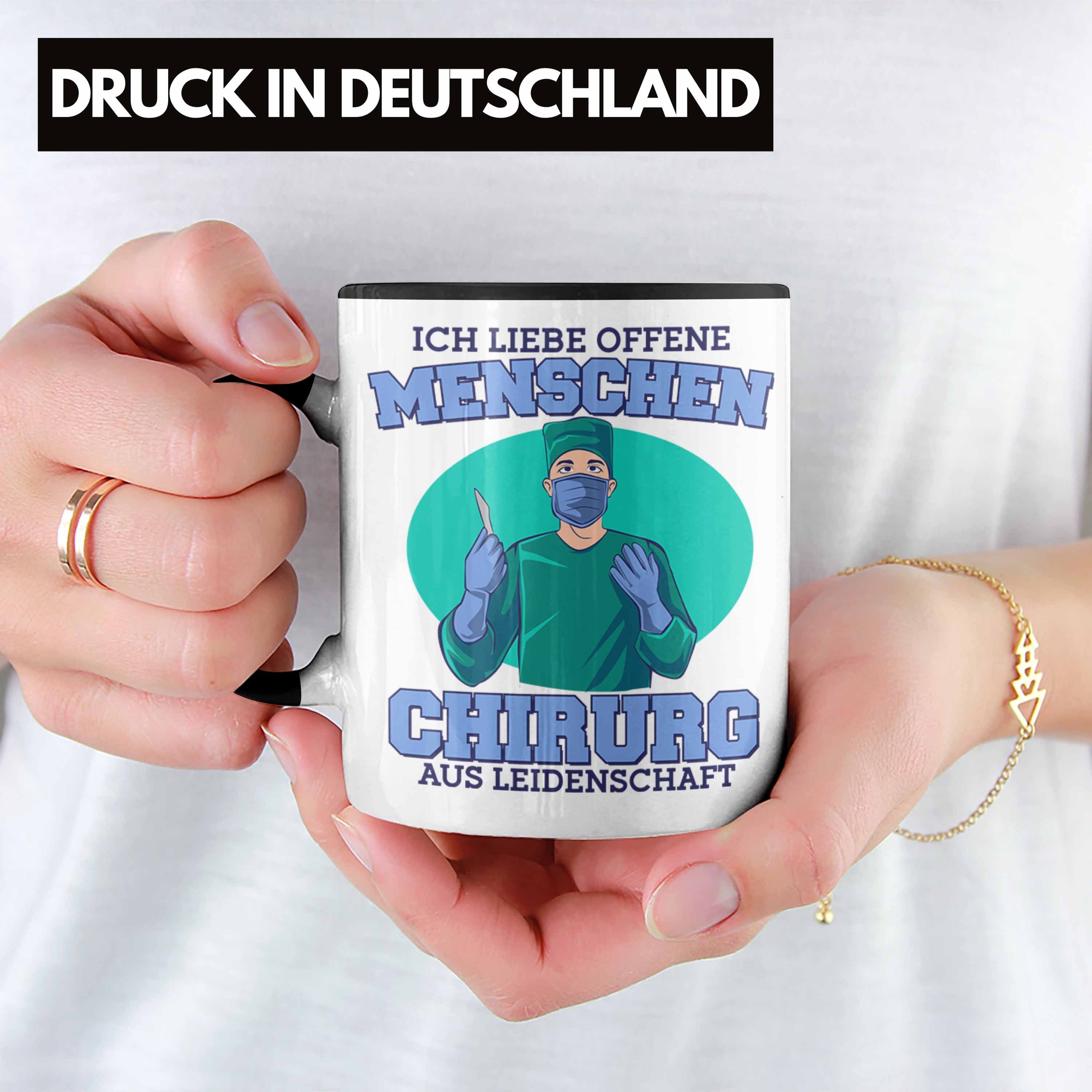 Chirurg "Ich für liebe Schwarz Chirurg-Tasse Menschen" Trendation offene Tasse Geschenk Lustige