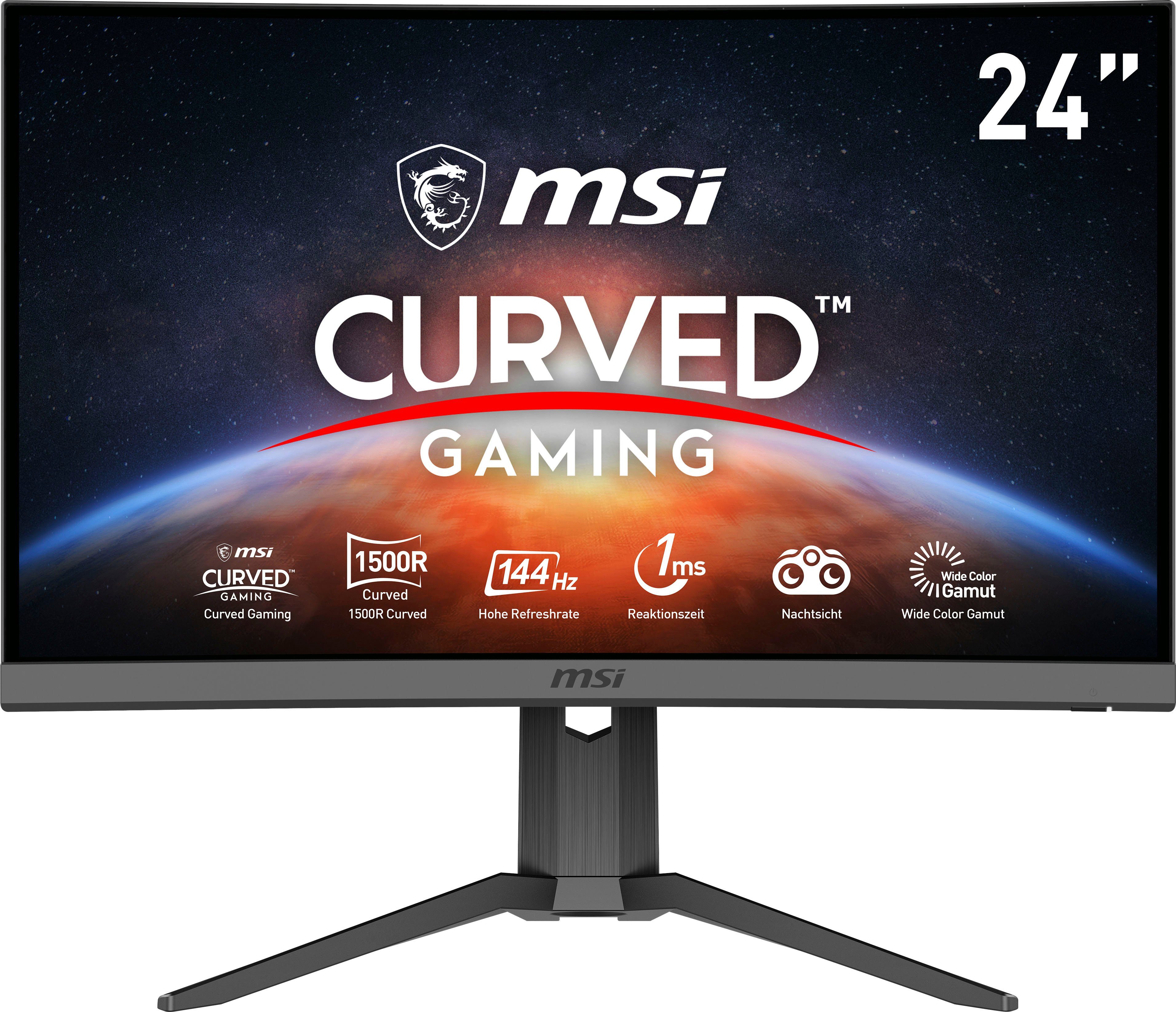 MSI Optix G24C6P LCD, Reaktionszeit, 3 HD, Full px, 1 144 1920 höhenverstellbar, Curved-Gaming-LED-Monitor x (60 ", ms VA Jahre Hz, 1080 Herstellergarantie) cm/24