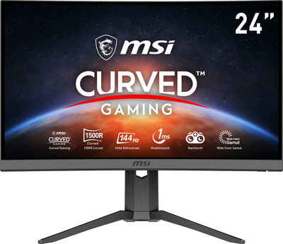 MSI Optix G24C6P Curved-Gaming-Monitor (60 cm/24 ", 1920 x 1080 px, Full HD, 1 ms Reaktionszeit, 144 Hz, VA LCD, höhenverstellbar, 3 Jahre Herstellergarantie)