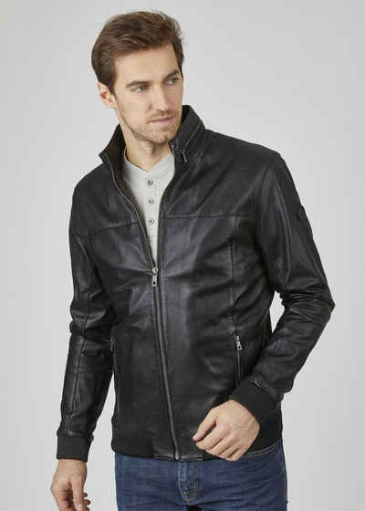 bugatti Lederjacke Fabiano mit Riegeln und Steppungen