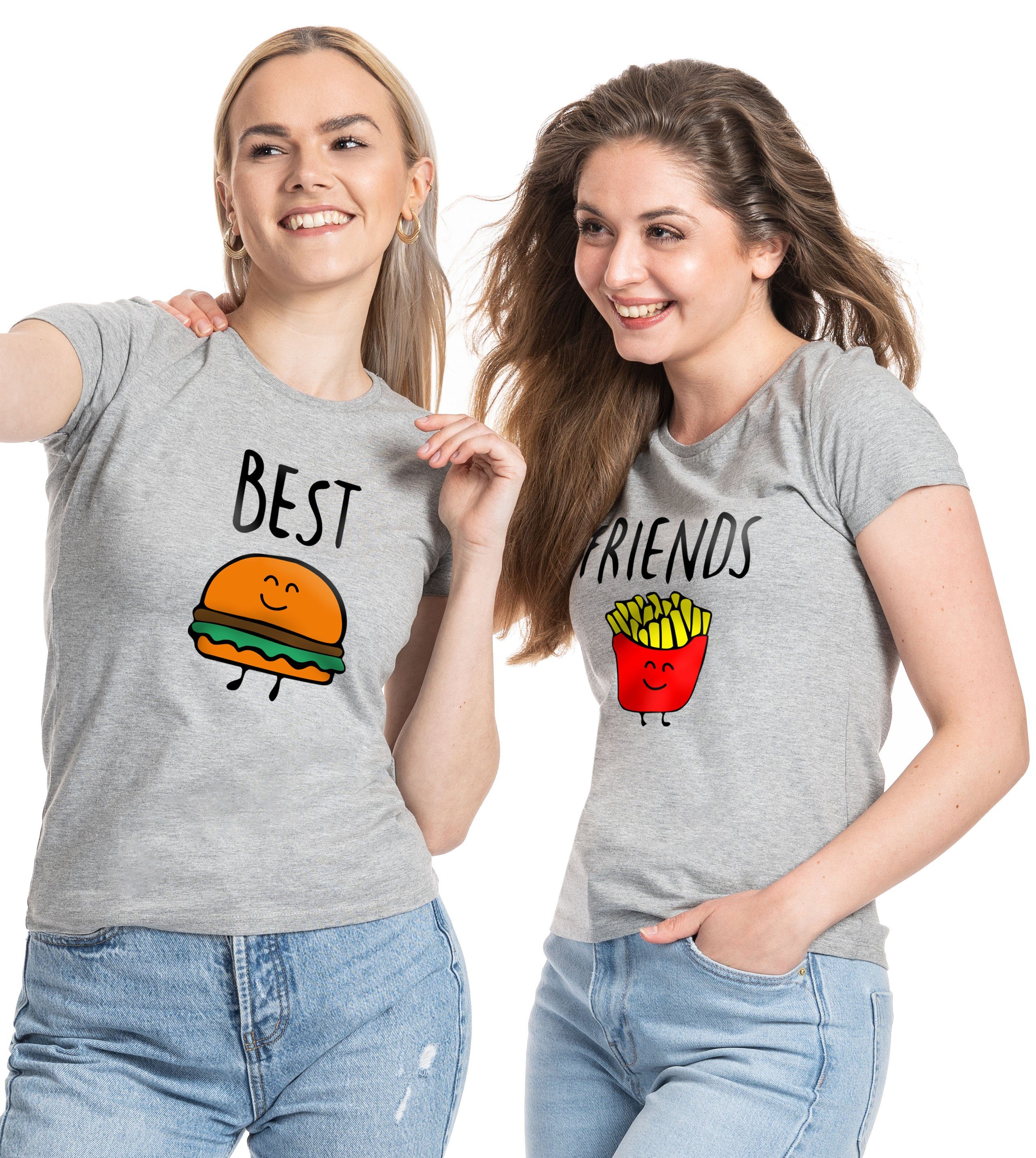 T-Shirt Burger & Pommes Best Friends Damen T-Shirt