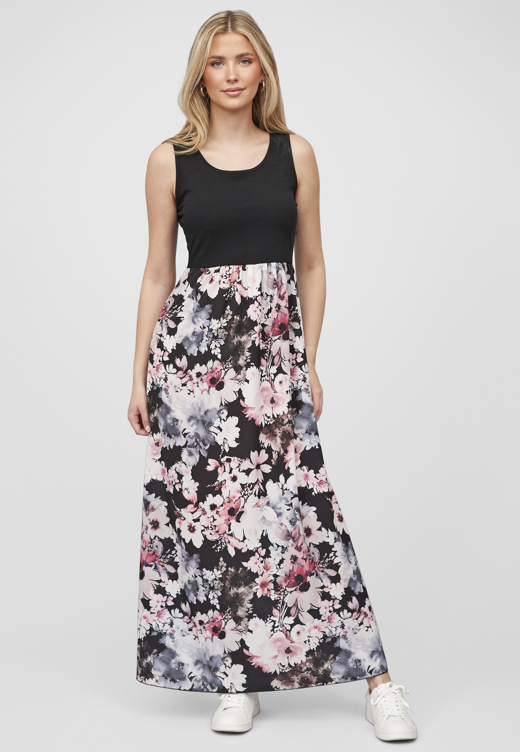 CLOUD 5IVE Shirtkleid CLOUD 5IVE Cloud5ive Damen Maxi Kleid Blumen Muster (1-tlg) – Bild 3 von 5