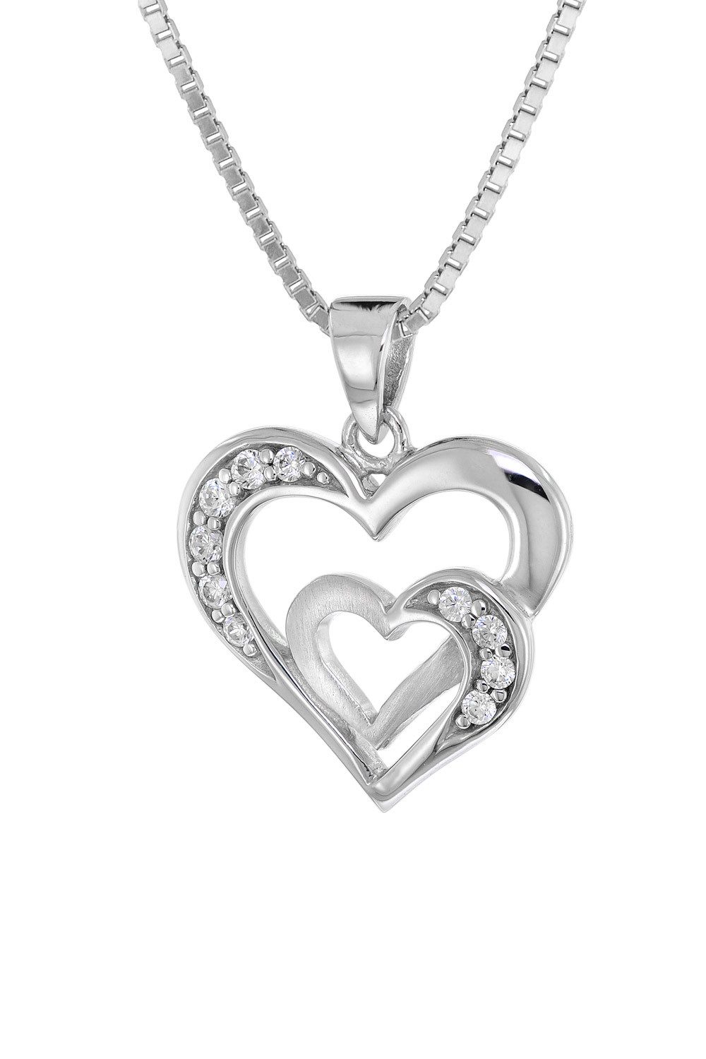Kette mit Anhänger mit Anhänger Herz in Silber 925