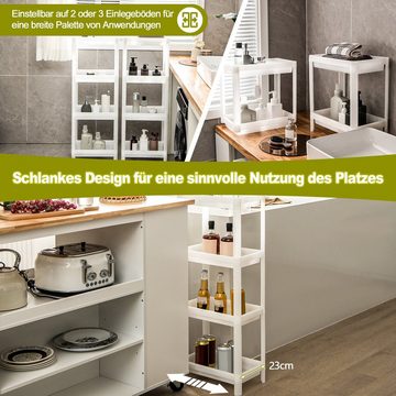 COSTWAY Standregal, Küche, 2er Set Nischenregal schmal, 36 x 23 x 99,5 cm