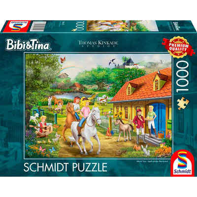 Schmidt Spiele Puzzle Thomas Kinkade Studios: Bibi & Tina – Spaß auf dem Martinshof, 1000 Puzzleteile