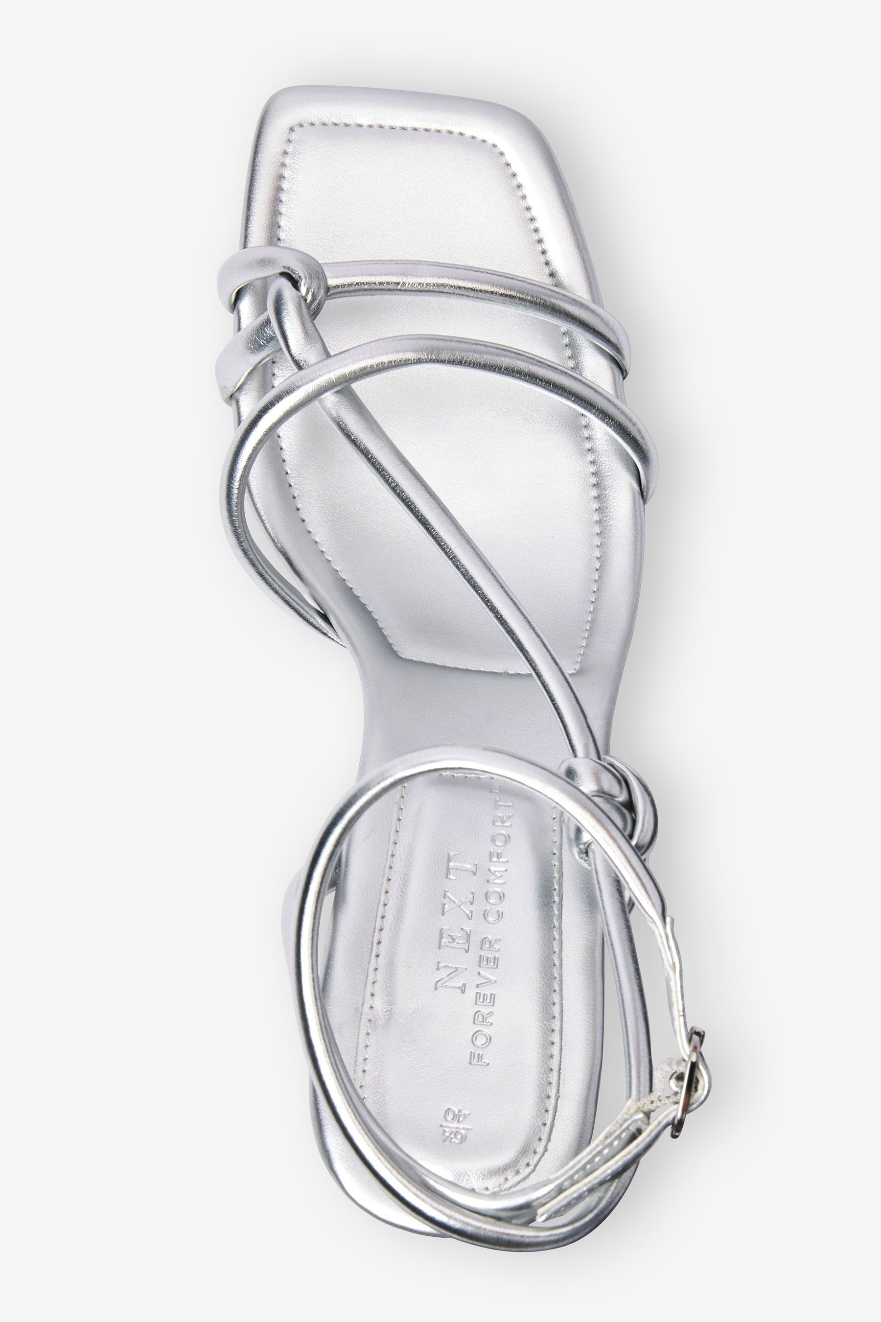 Next Asymmetrische Sandalette Schlauchsandalen Comfort® Silver (1-tlg) Forever