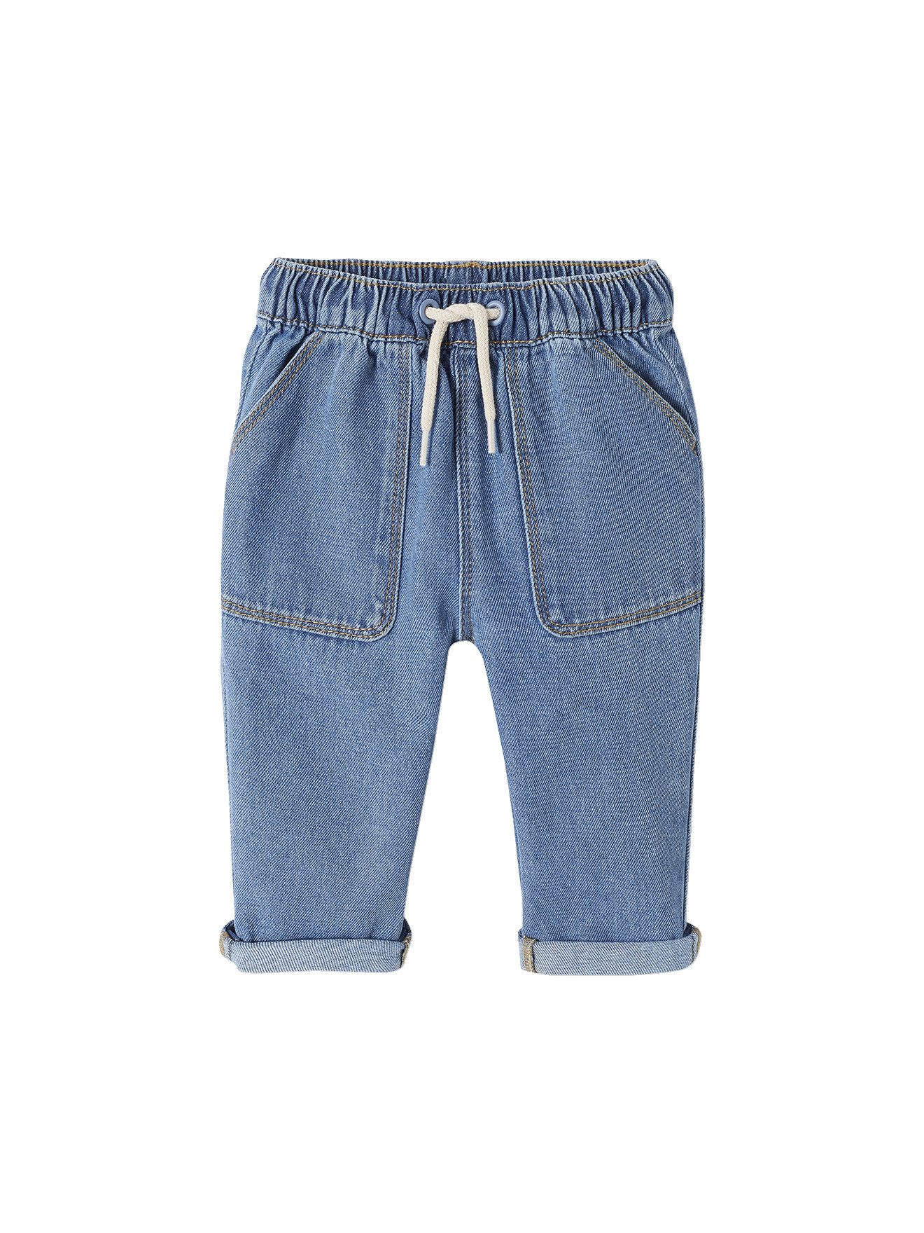 vertbaudet Regular-fit-Jeans Baby Jeans mit Dehnbund Dehnbund