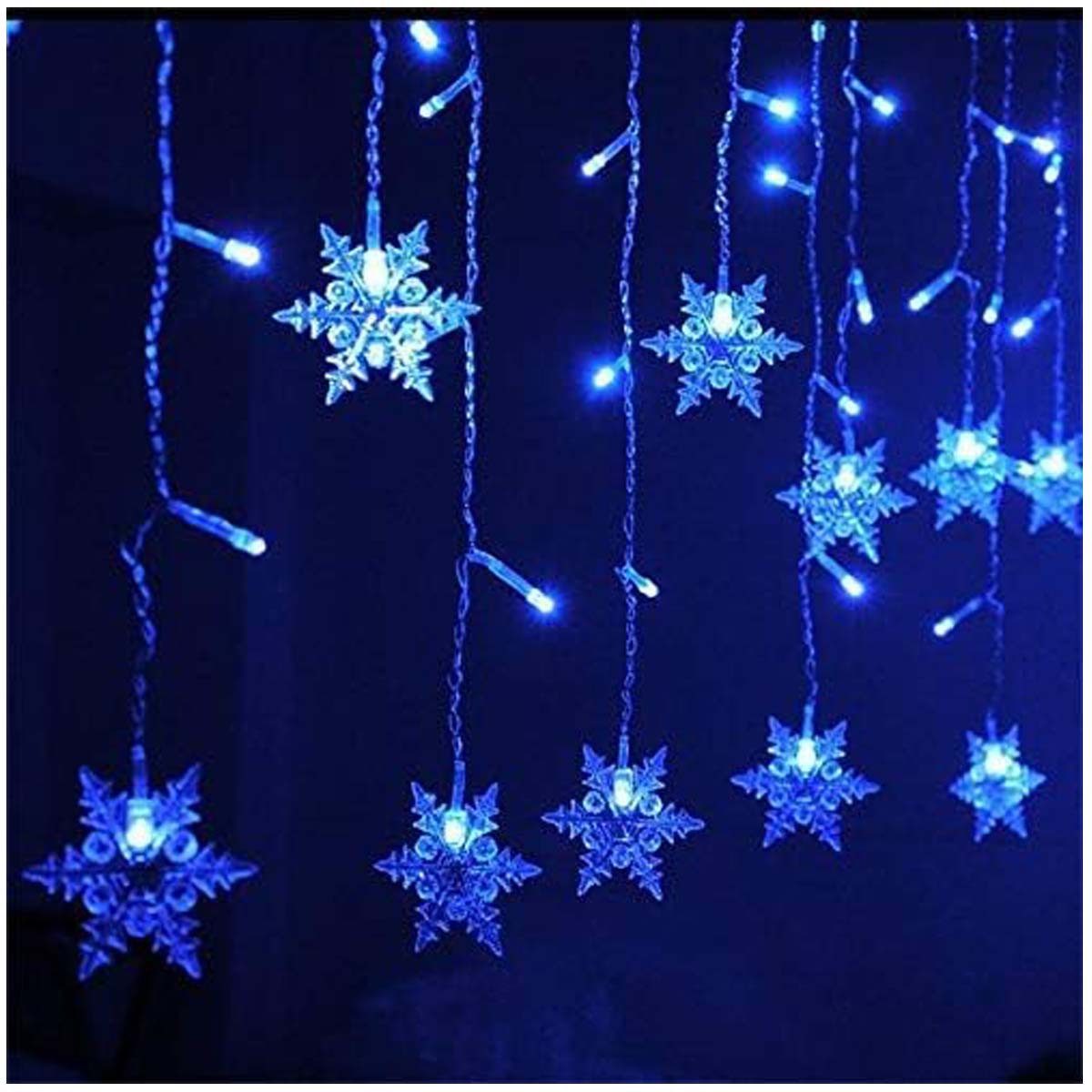 Qualra Lichtervorhang 96LEDs Schneeflocke Lichtervorhang Weihnachtsbeleucht günstig online kaufen