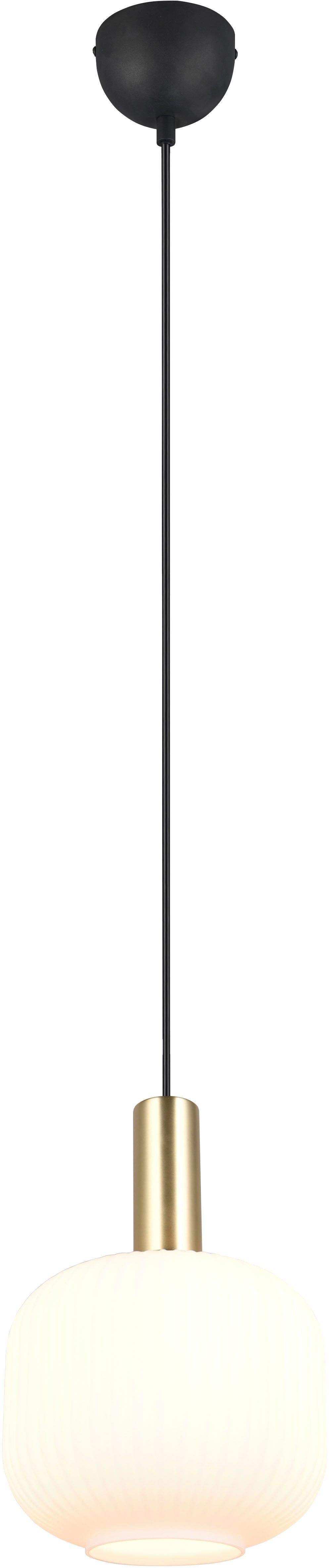 TRIO Leuchten Pendelleuchte DIVA, E27 Hängelampe 1-flammig mit Glasschirm, exkl 1xE27 max 10W, Leuchtmittel wechselbar, warmweiß - kaltweiß, höhenverstellbar bis max 150cm, Ø 20cm, Hängeleuchte Wohnzimmer Küche
