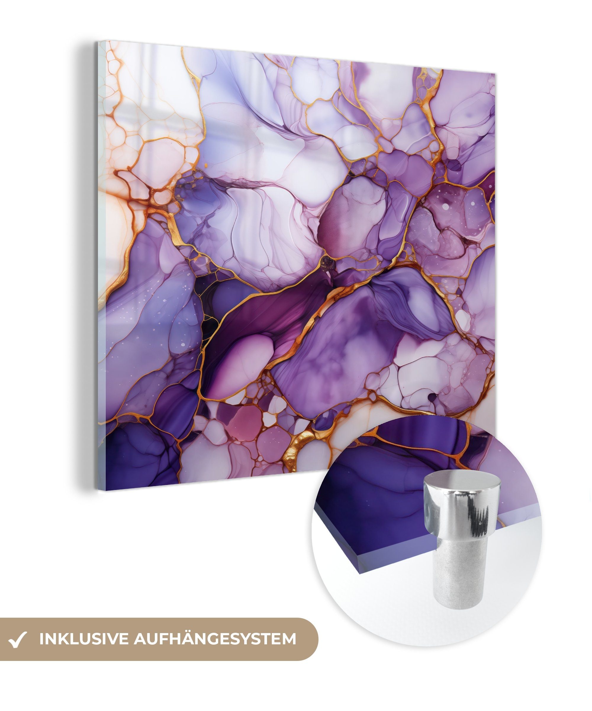 MuchoWow Acrylglasbild Marmor - Lila - günstig online kaufen