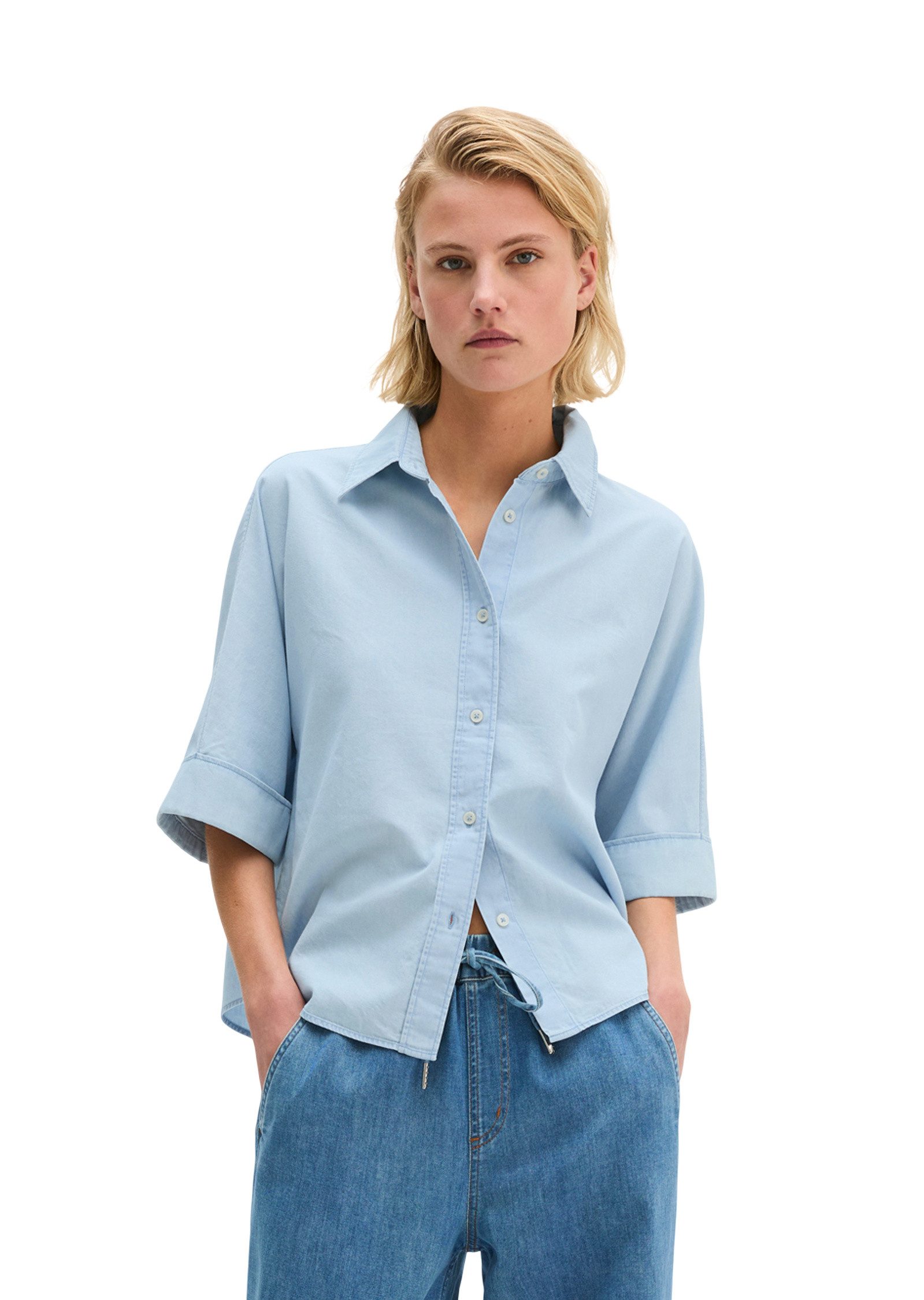 Kurzarmbluse mit Tencel™ Lyocell