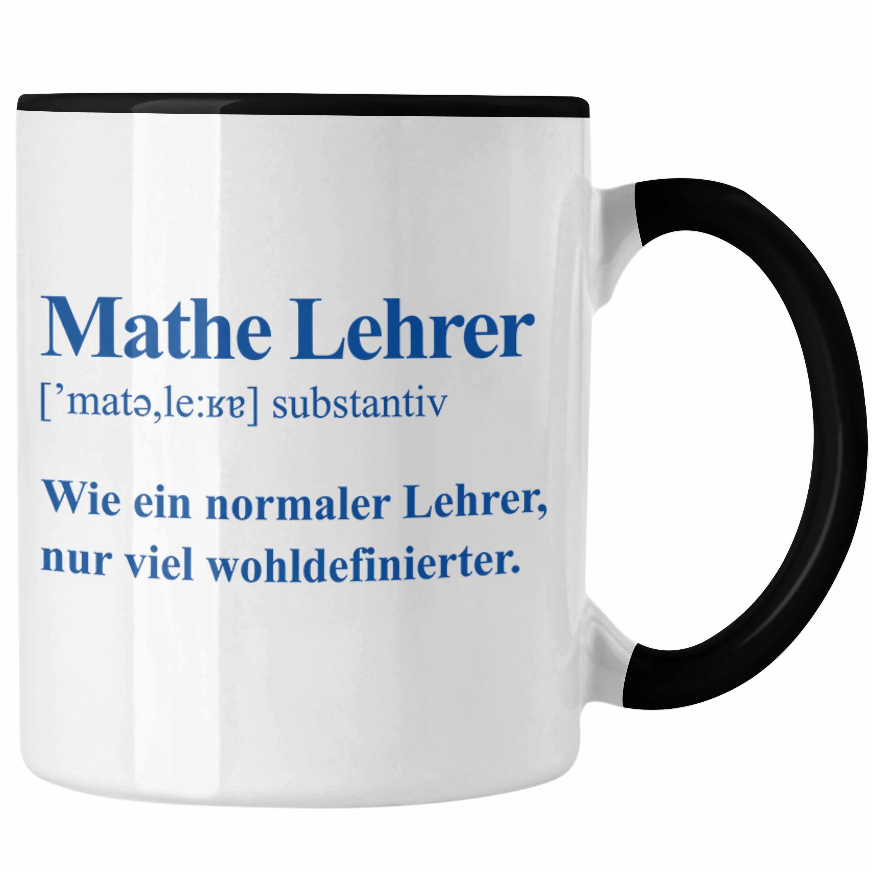 Trendation Tasse Trendation - Mathelehrer Tasse Mathematiker Tassen mit Spruch Lustig Kaffeetasse Geschenk Mathe Lehrer Schwarz