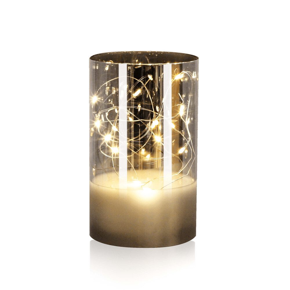 LED Universum LED-Kerze "Kassiopeia" silber, Kerze, batteriebetrieben, IP20