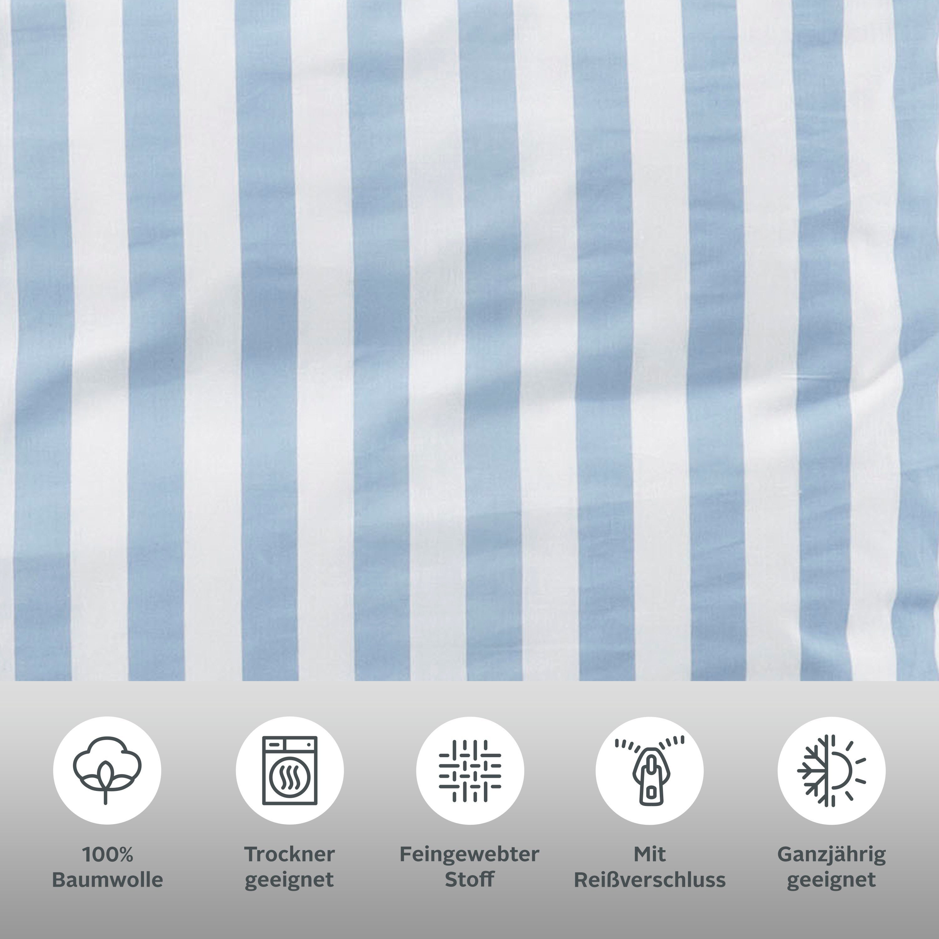 OTTO home Wendebettwäsche Greta, Renforcé, 2 teilig, Bettwäsche mit Streifen in verschiedenen Qualitäten, ab 135x200 cm