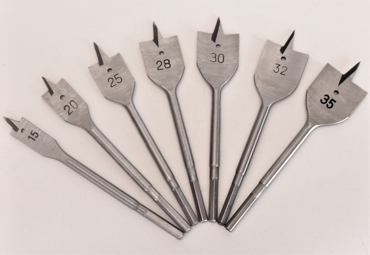 Makita Bohrersatz MAKITA Flachfräsbohrer-Set 7 tlg. Akkuschrauber Holz fräsen Bohr…