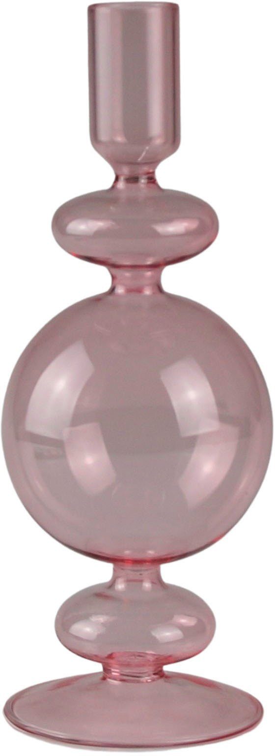 Glas, mit Kerzenständer Kerzenhalter Dekoobjekt aus St), Stabkerzenhalter AM (1 Ausbuchtungen Design kunstvollen