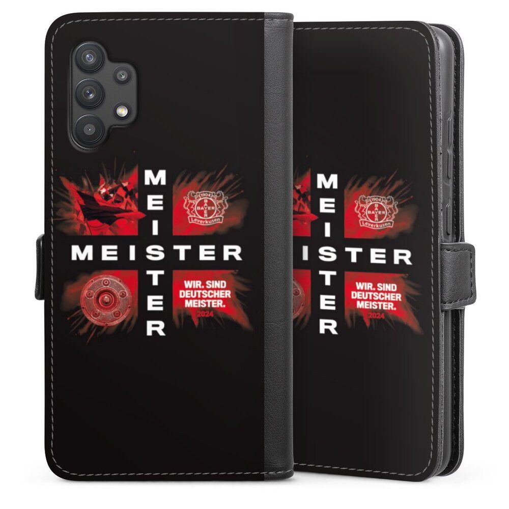 DeinDesign Handyhülle Bayer 04 Leverkusen Meister Offizielles Lizenzprodukt, Samsung Galaxy A32 4G Hülle Handy Flip Case Wallet Cover