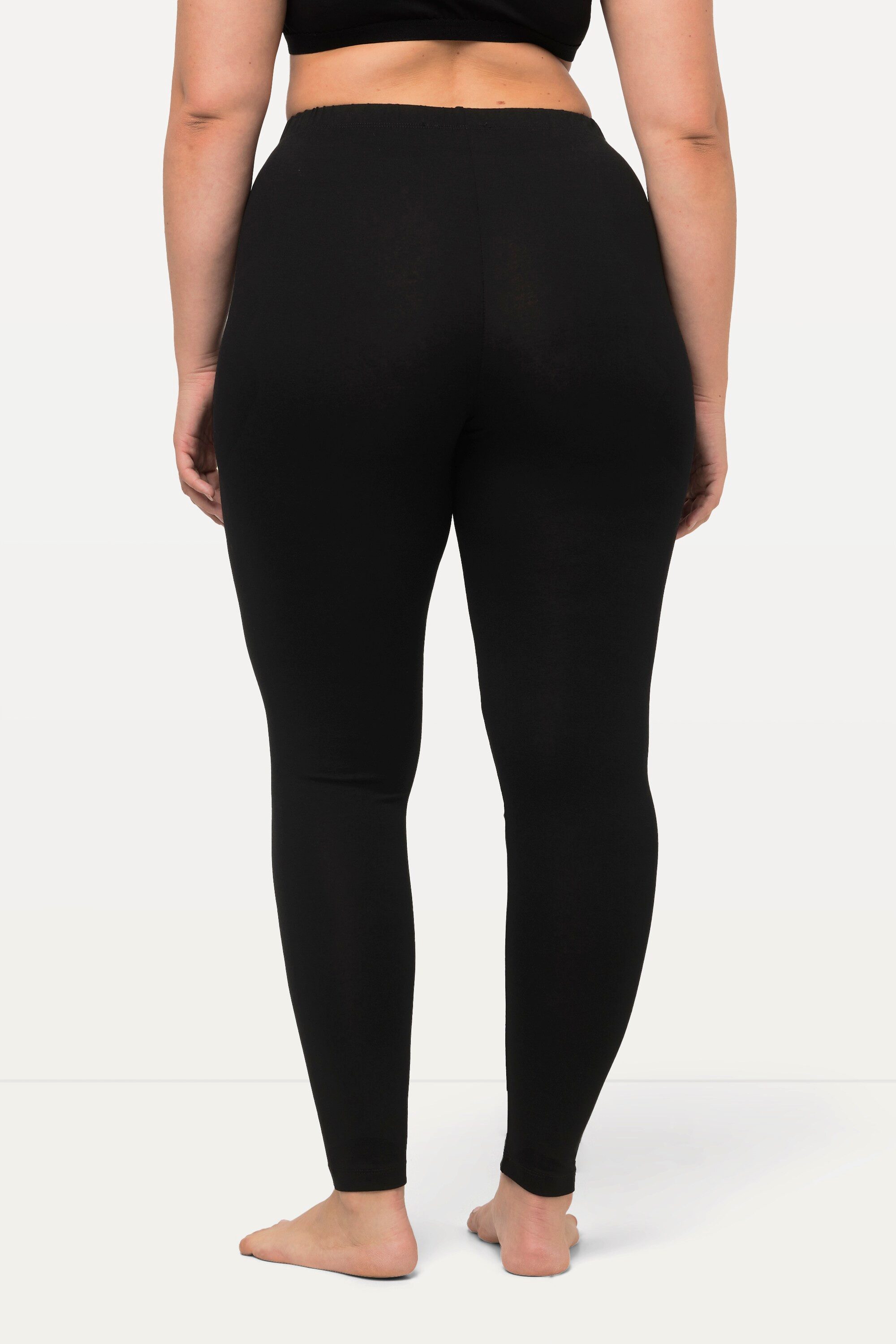 Ulla Popken Funktionshose Leggings wadenlang schmales Bein Elastikbund