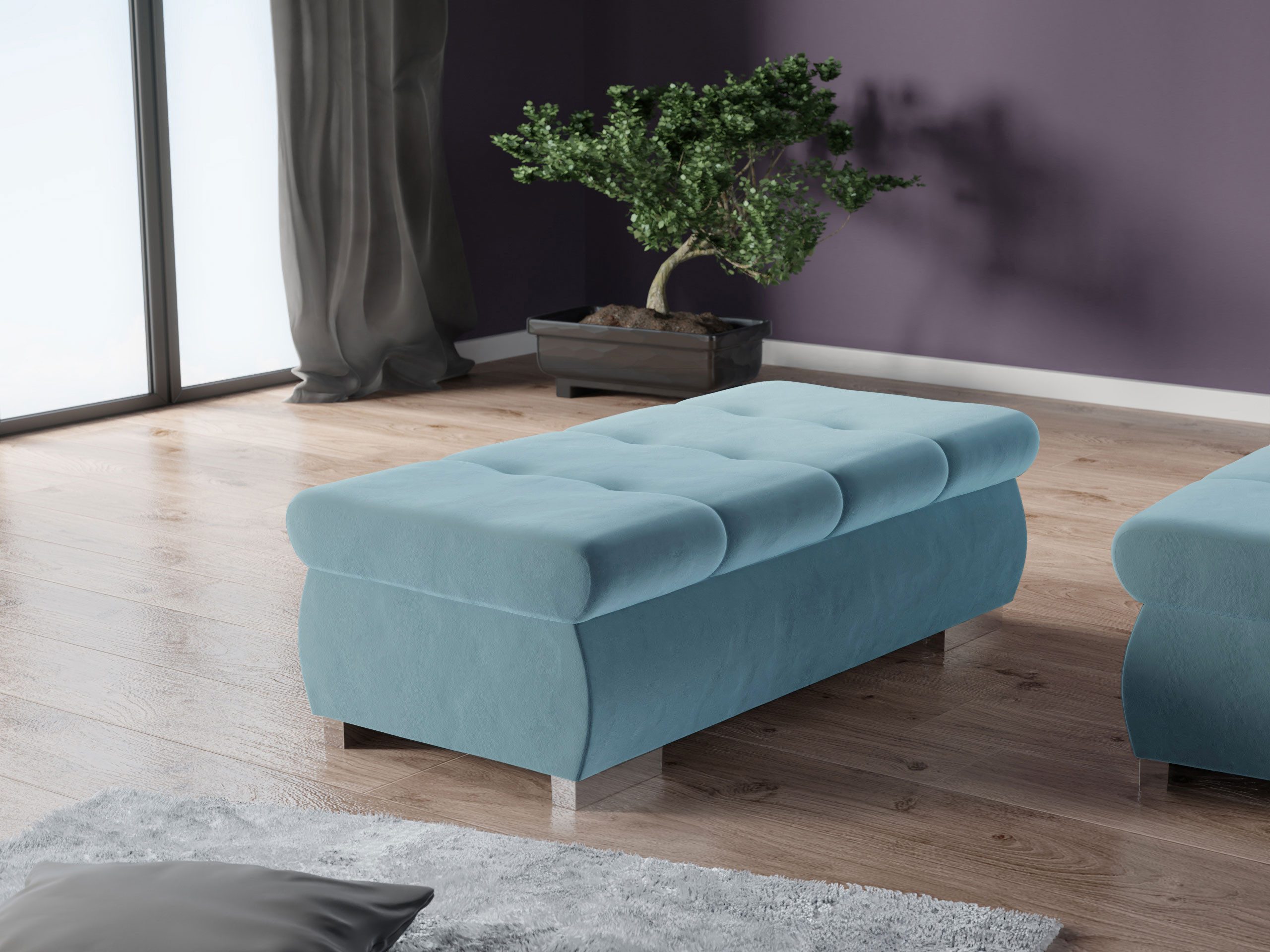 MIRJAN24 Polsterhocker Orkan Groß, Holzkonstruktion, 120x60x39 günstig online kaufen