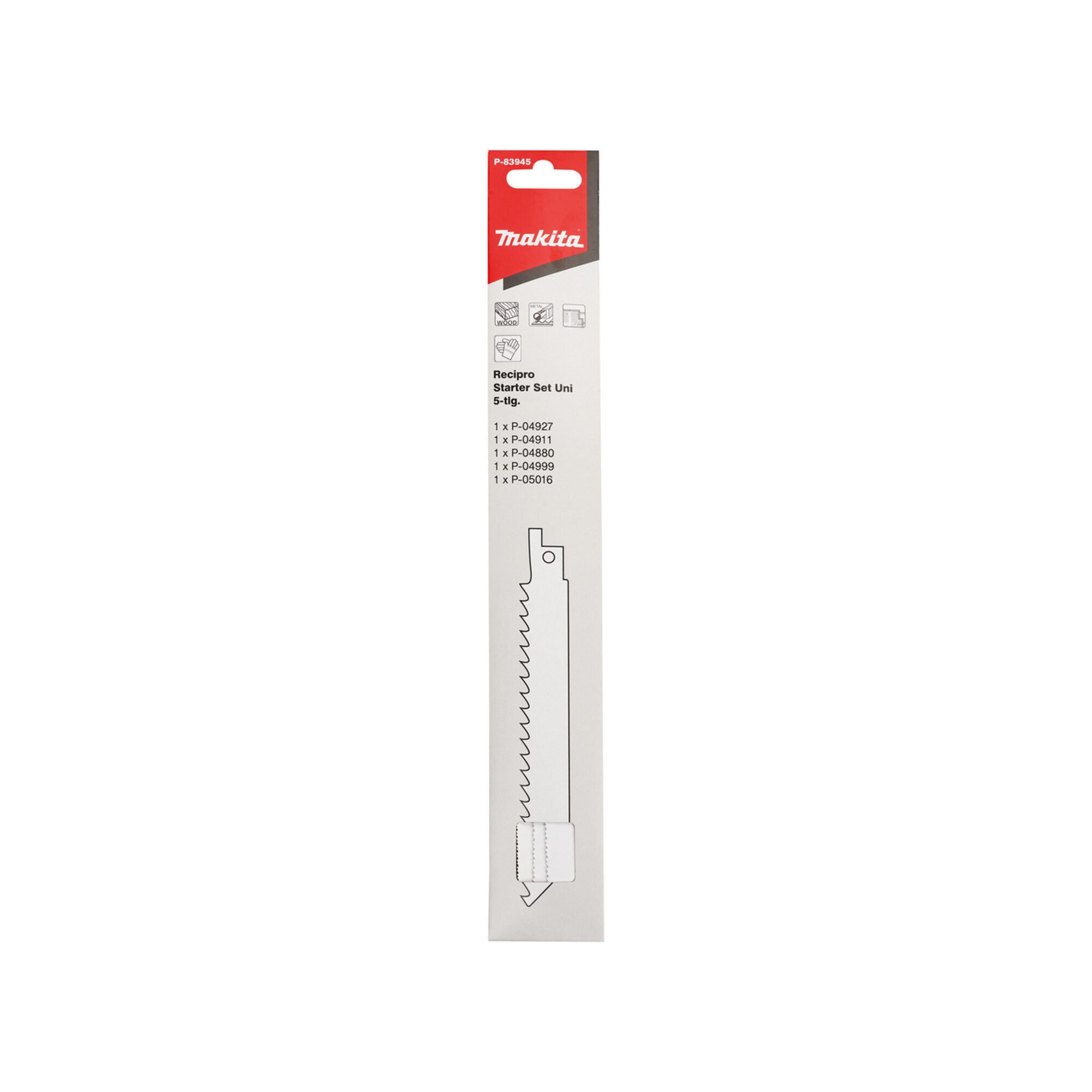 Makita Säbelsäge Makita Reciprosägeblatt-Set Holzarten, Kunststoffe, Metall und Gipskar