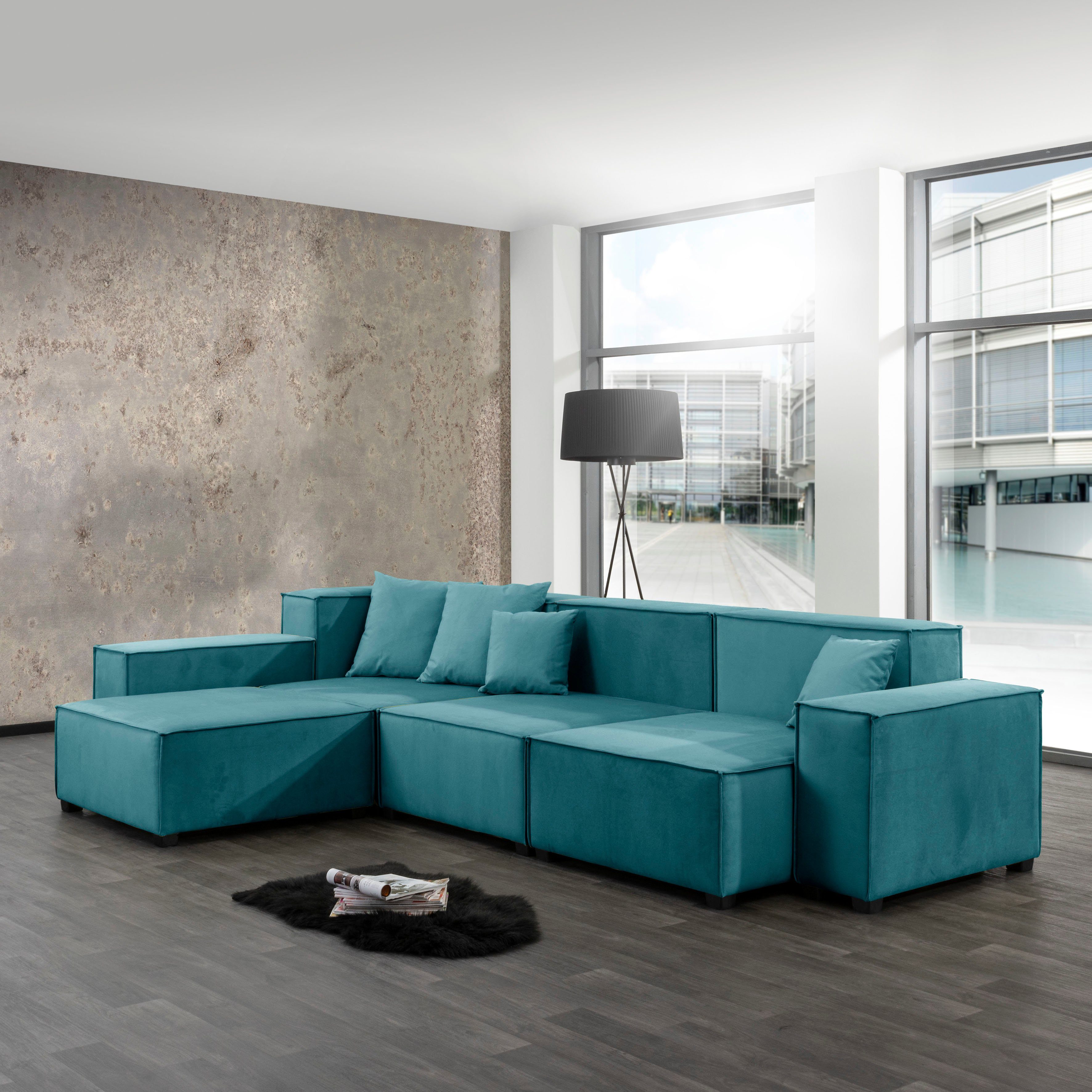 Max Winzer® Wohnlandschaft »MOVE«, Set, Sofa-Set 04 aus 10 Sitzelementen,  inklusive 4 Zierkissen, kombinierbar