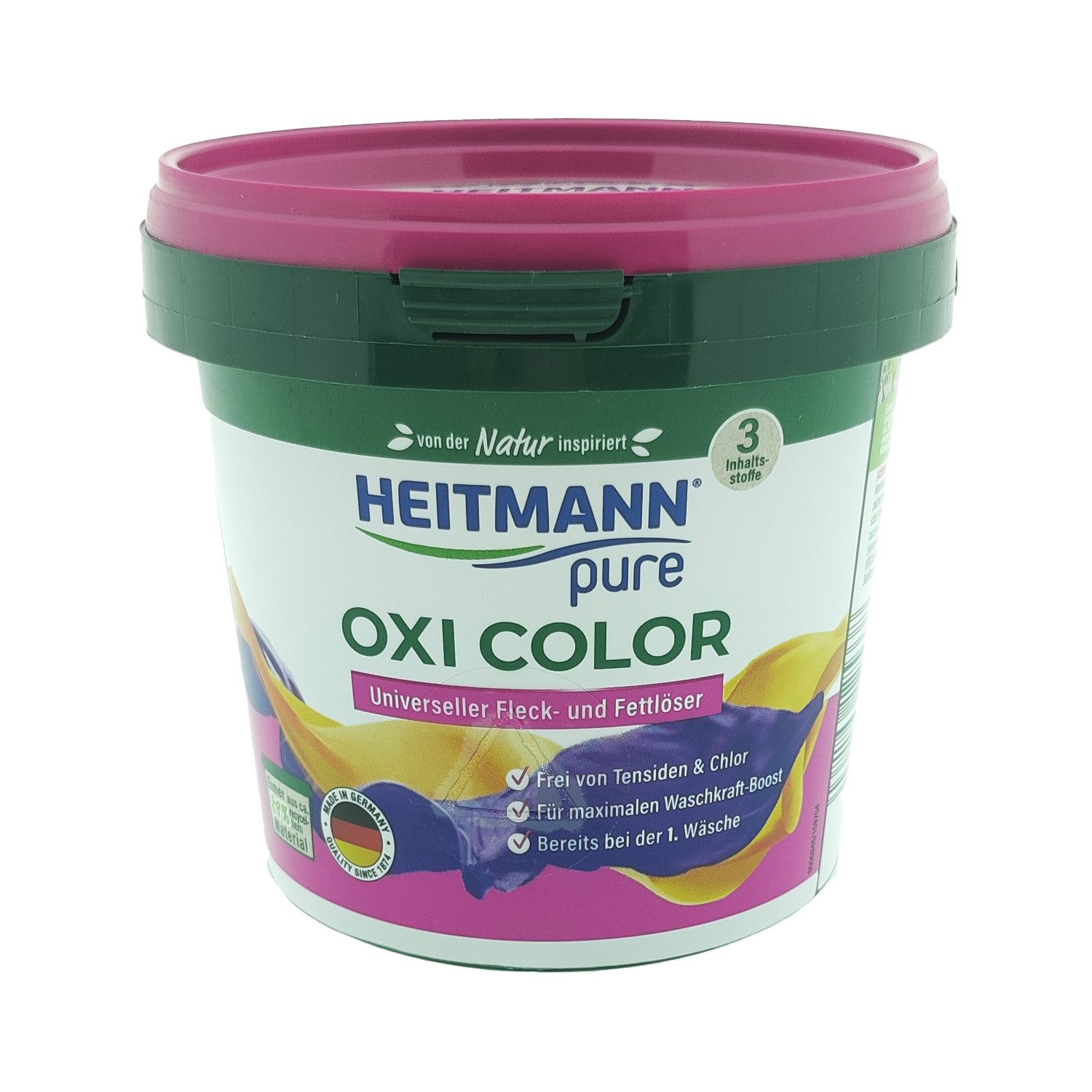 BRAUNS HEITMANN HTM pure Oxi Color 500g Colorwaschmittel (Stück, [1-St. HTM pure Oxi Color 500g Waschmittelzusatz Wäschepflege Farbpflege Waschmittel)