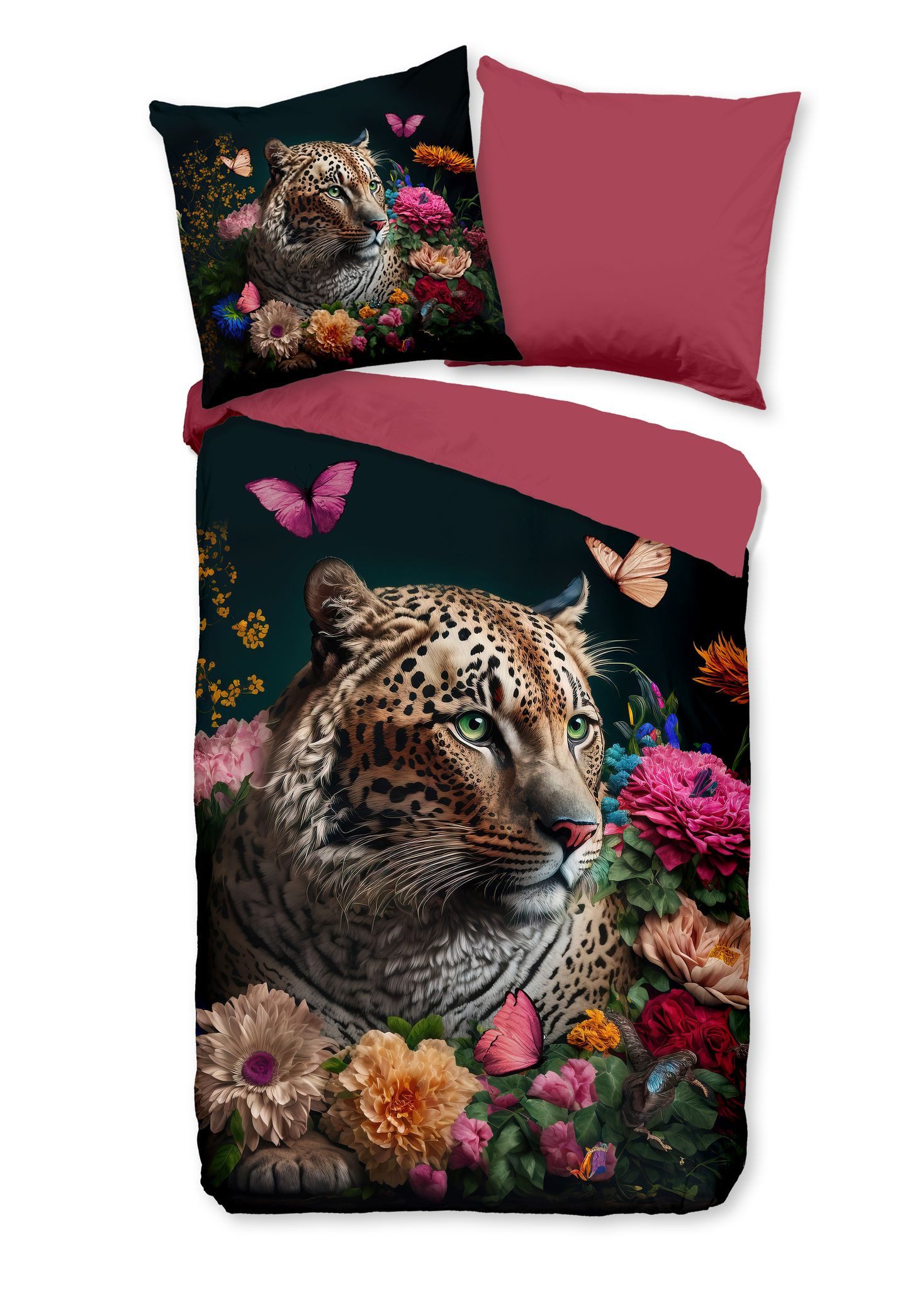 JACK Bettwäsche 135x200cm Pure Leopard Flowers Multi, Microfaser, 2 teilig, günstig online kaufen