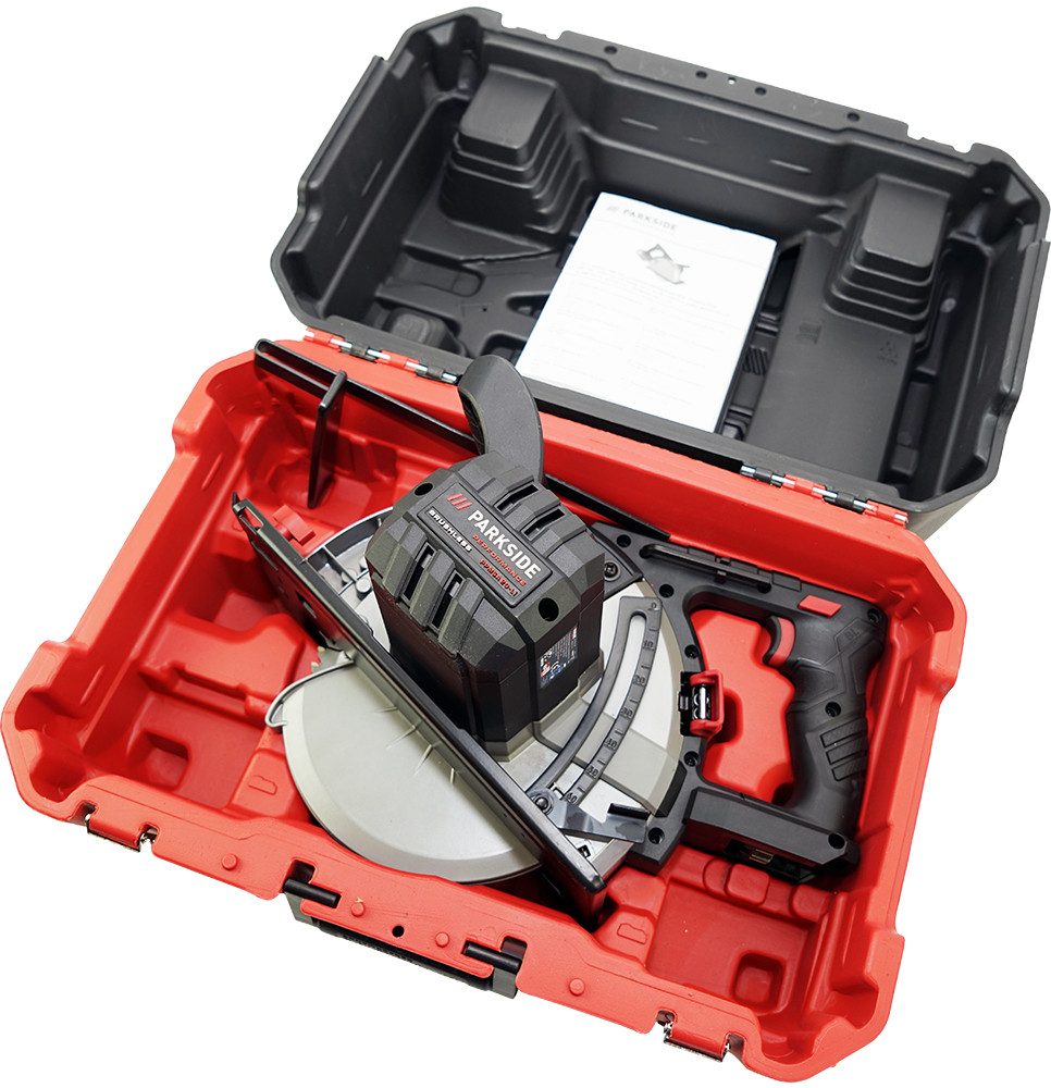 PARKSIDE PERFORMANCE® Akku-Handkreissäge 20 V Akku-Metallhandkreissäge PPMSA 20-Li, ohne Akku und Ladegerät, LED-Arbeitslicht zur Ausleuchtung der Schnittlinie