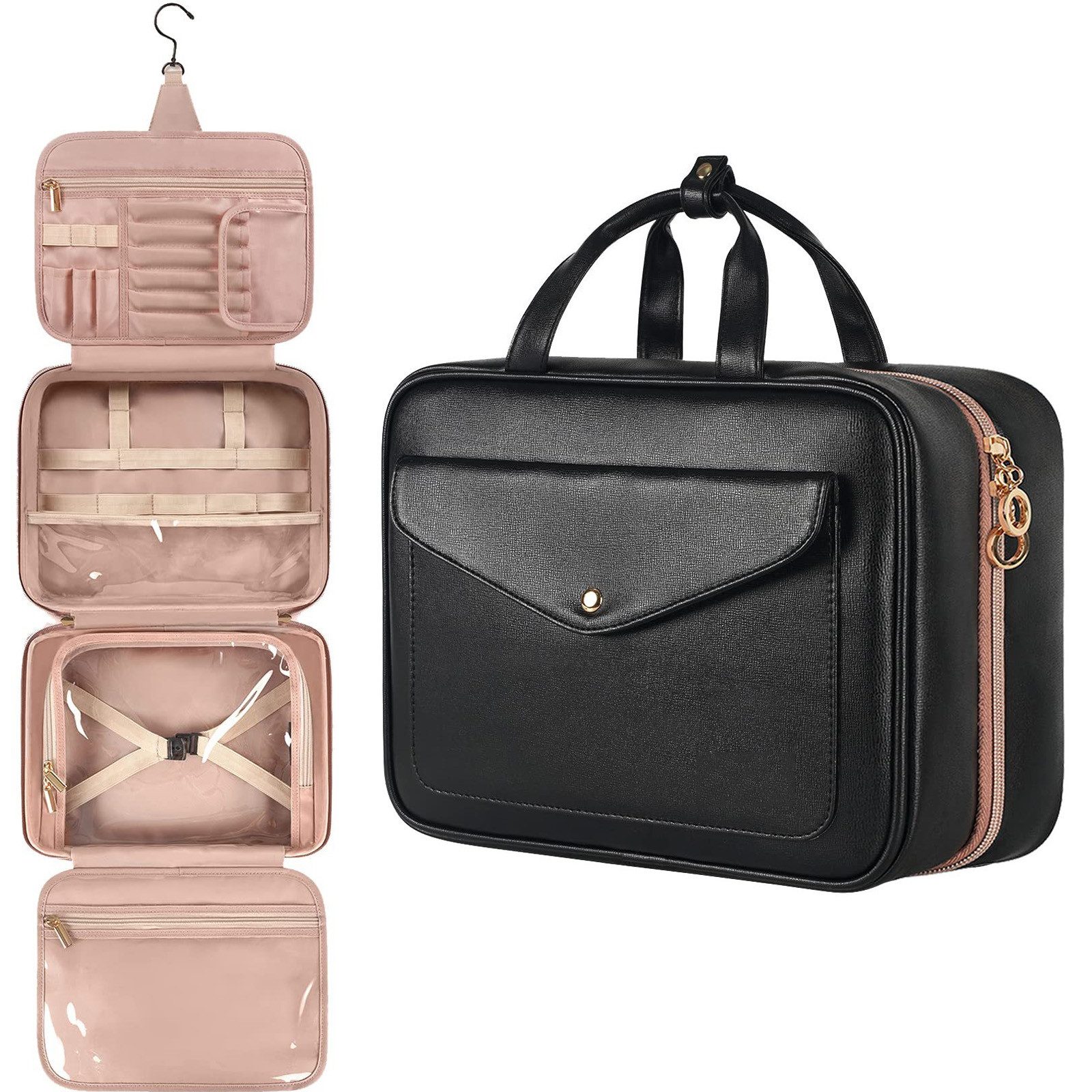 MOPUEA Kulturbeutel Kulturbeutel Reise und Make-up leicht zu tragen Aufbewahrungstasche (Kosmetiktaschen-Set für Reise, Alltag, Make-up und Beauty-Aufbewahrung!, Praktisches Beauty-Set mit viel Stauraum für Reisen Alltag Freizeit), Weicher Stoff leicht zu reinigen robuster Reißverschluss viel Stauraum