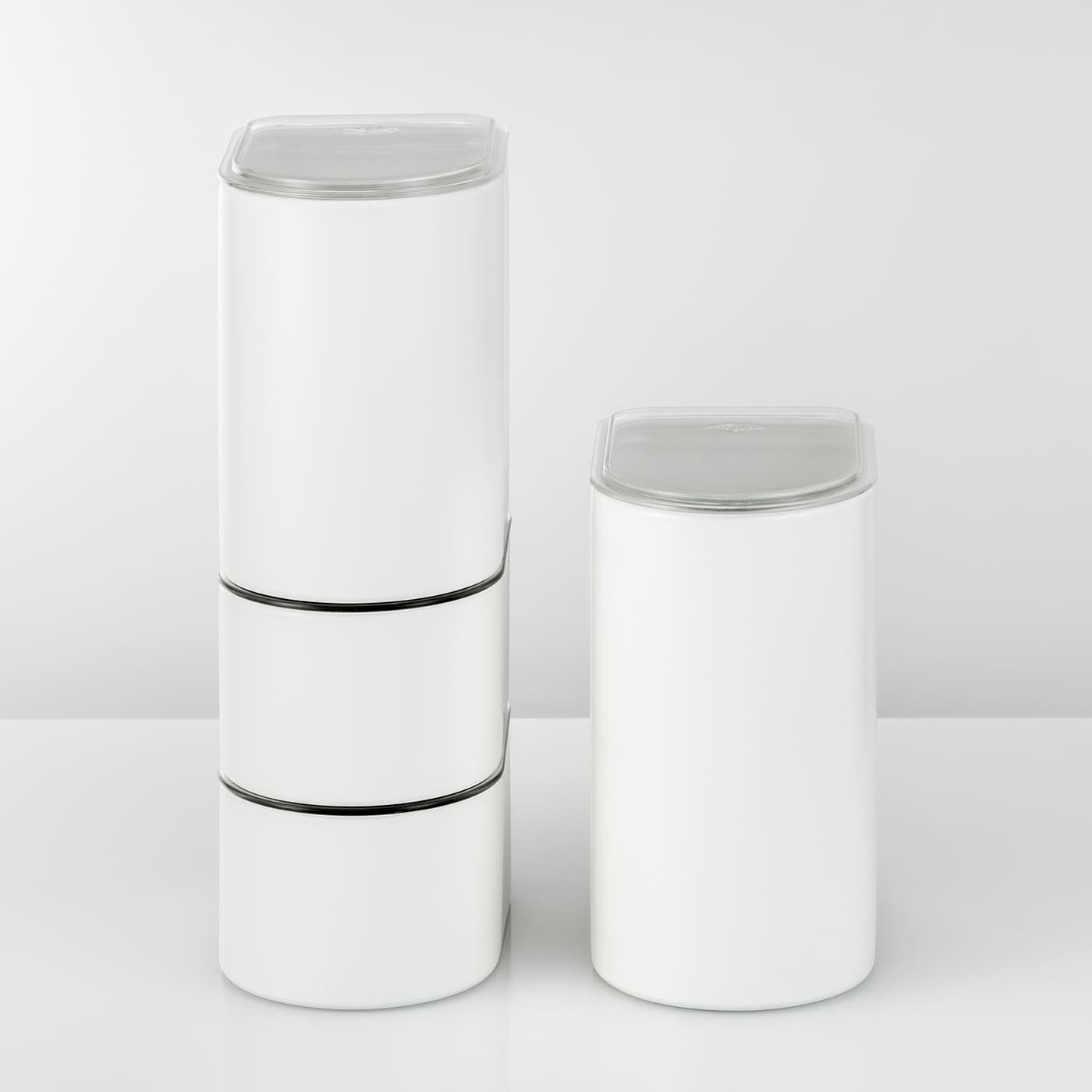 WESCO Acryldeckel, matt Vorratsdose stapelbar, Weiß mit platzsparend Liter Vorratsdose 1
