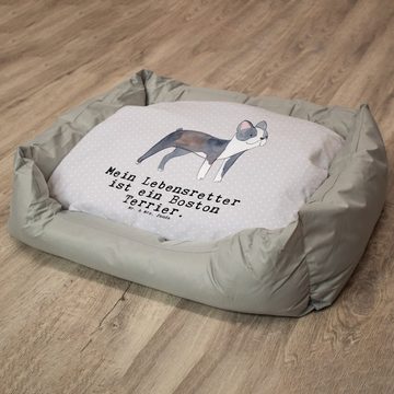 Mr. & Mrs. Panda Tierbett Boston Terrier Lebensretter - Grau Pastell - Geschenk, Körbchen, Hund, Einzigartiges Design